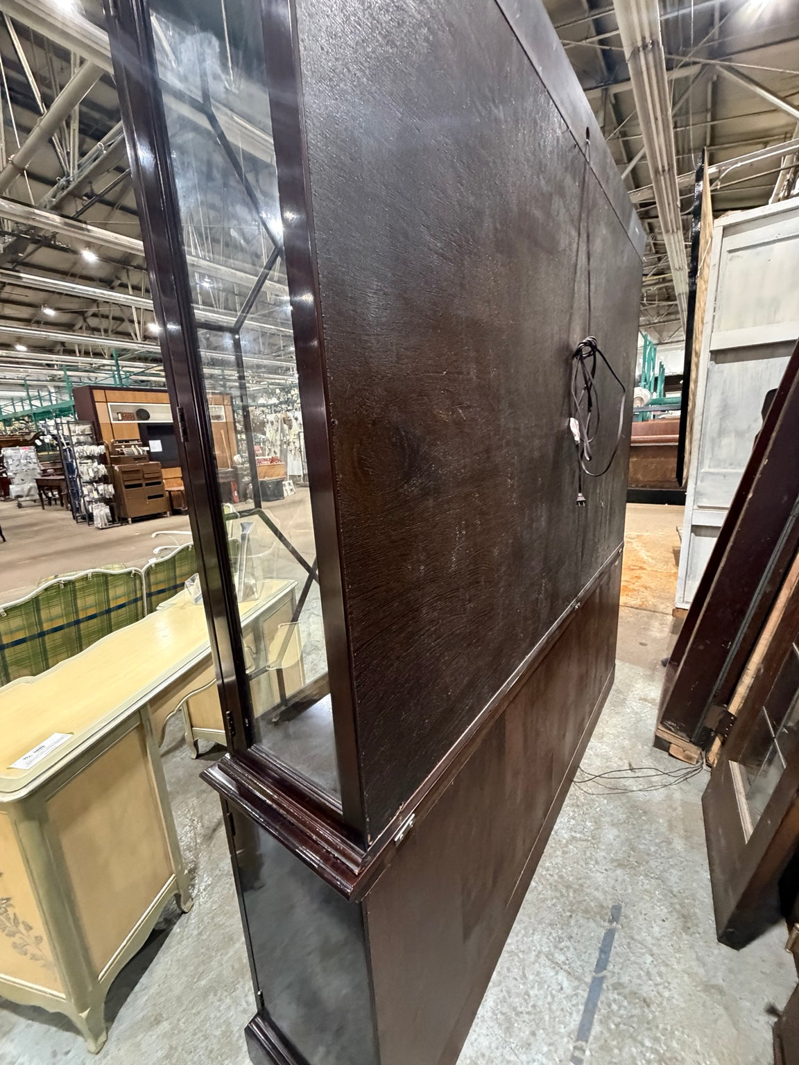 Vintage Stickley Mahogany Breakfront Display Cabinet