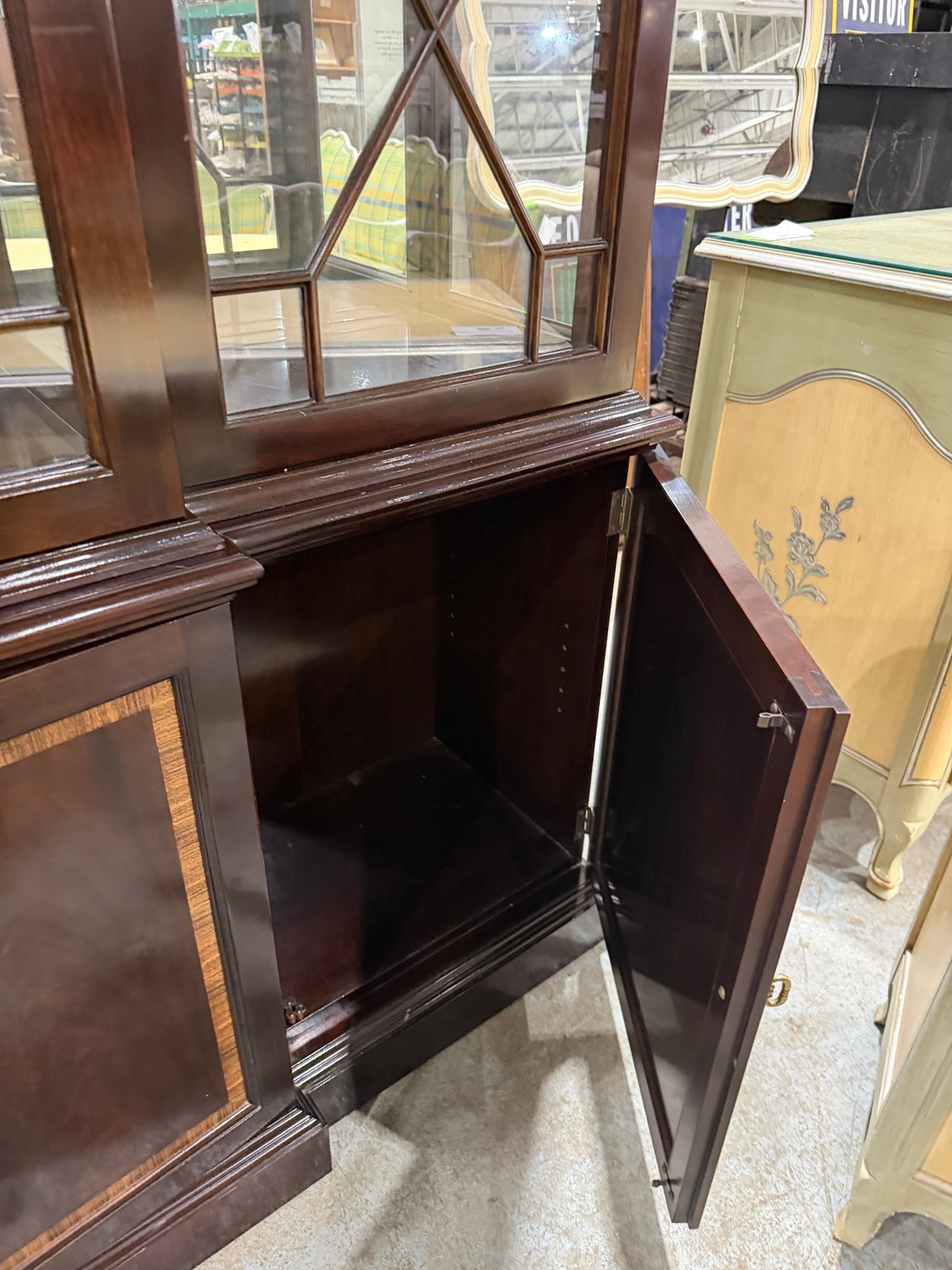 Vintage Stickley Mahogany Breakfront Display Cabinet