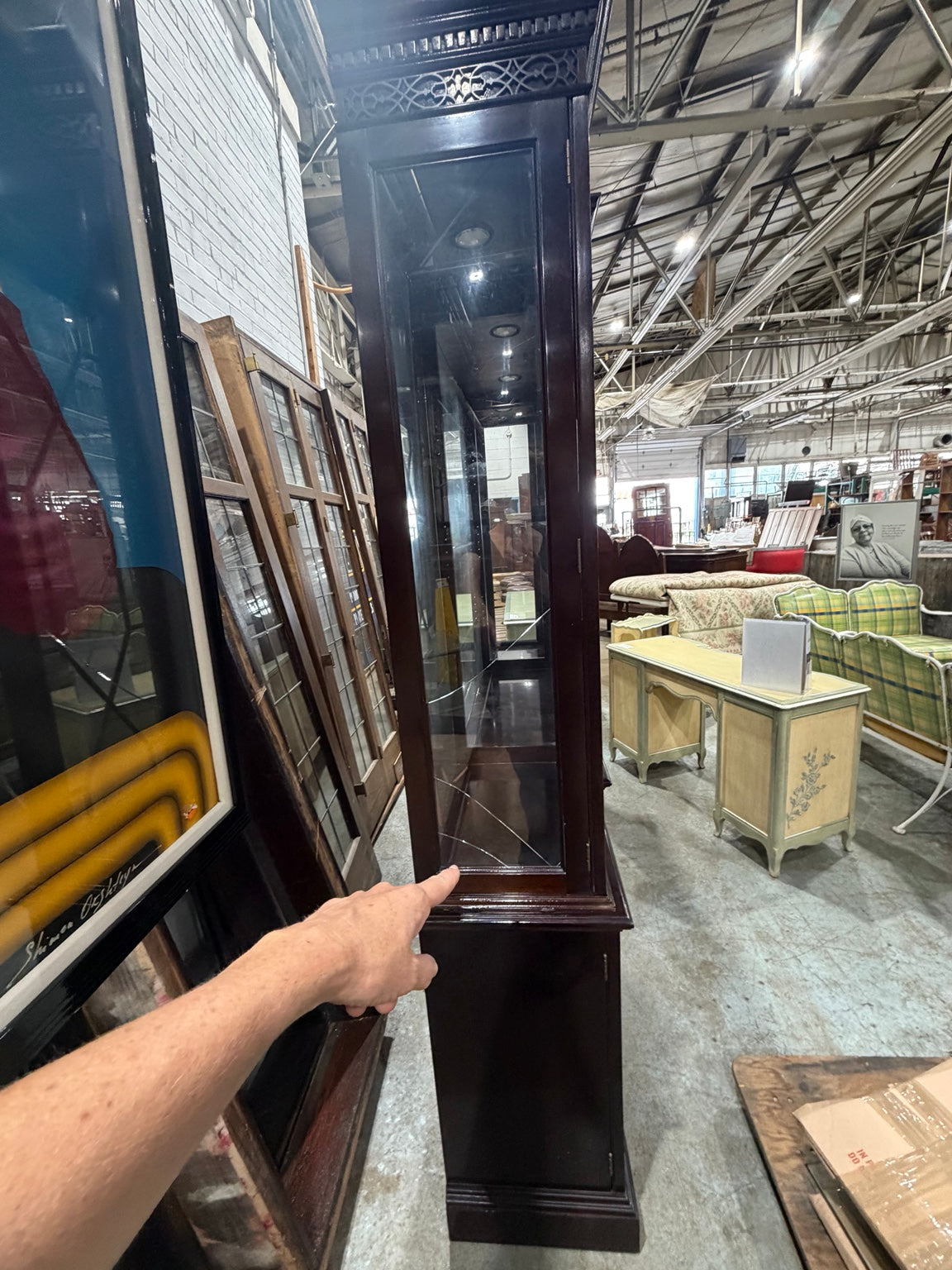 Vintage Stickley Mahogany Breakfront Display Cabinet