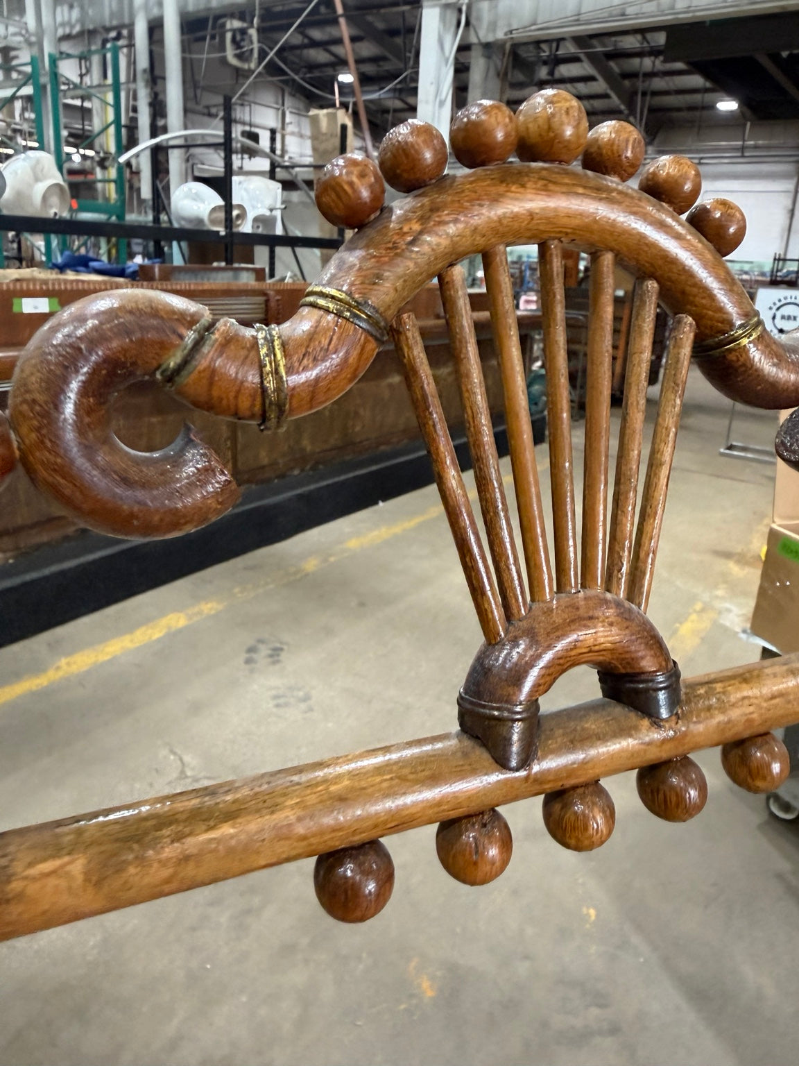 Antique Oak Folding Lyre-Back Artist Display Easel