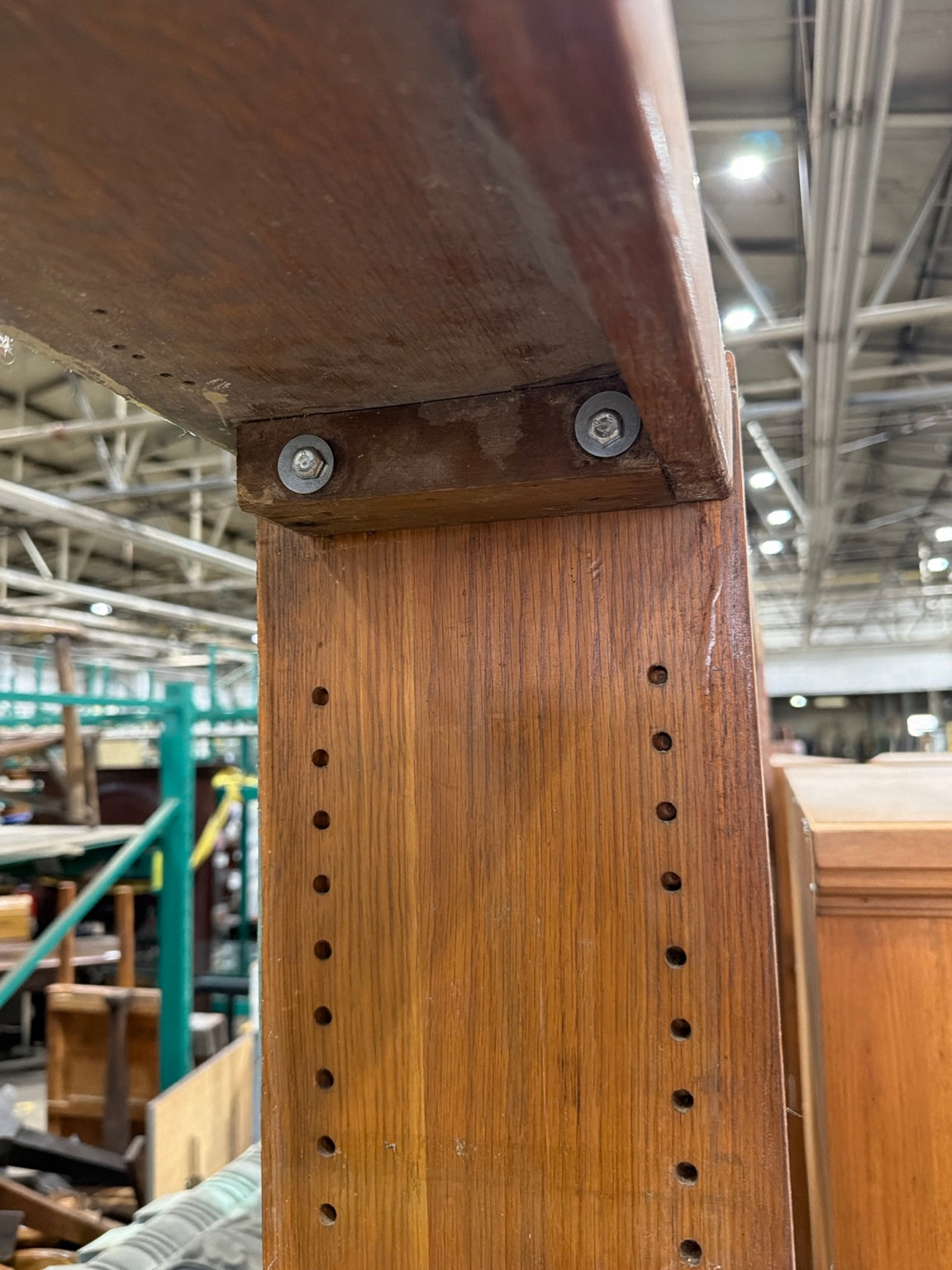 Vintage Oak Adjustable Library Shelving – 12' Wide