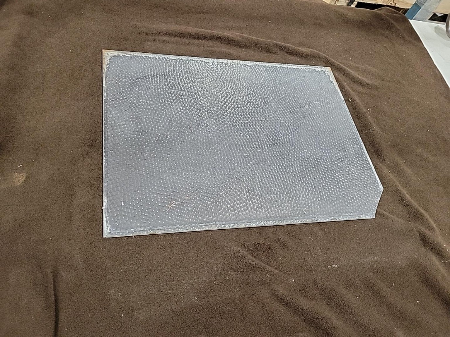 Vintage Pebble Glass Panel – Approx. 15 ½" x 19 ½" (Damaged)