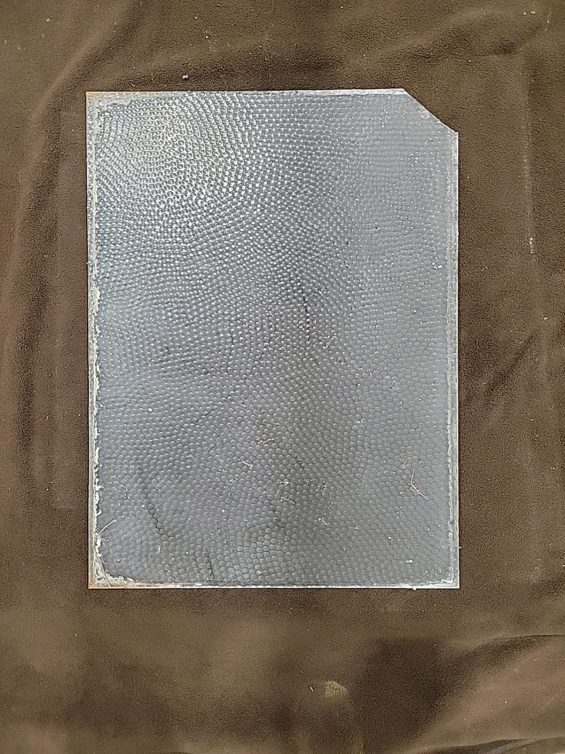 Vintage Pebble Glass Panel – Approx. 15 ½" x 19 ½" (Damaged)