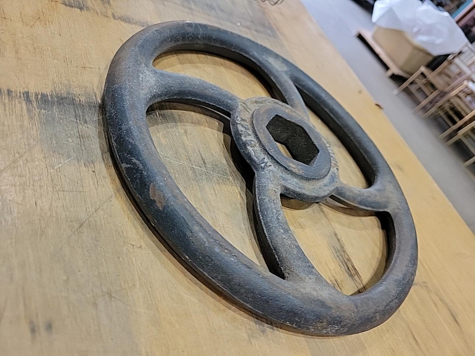 Vintage 10" Cast Iron Industrial Valve Wheel