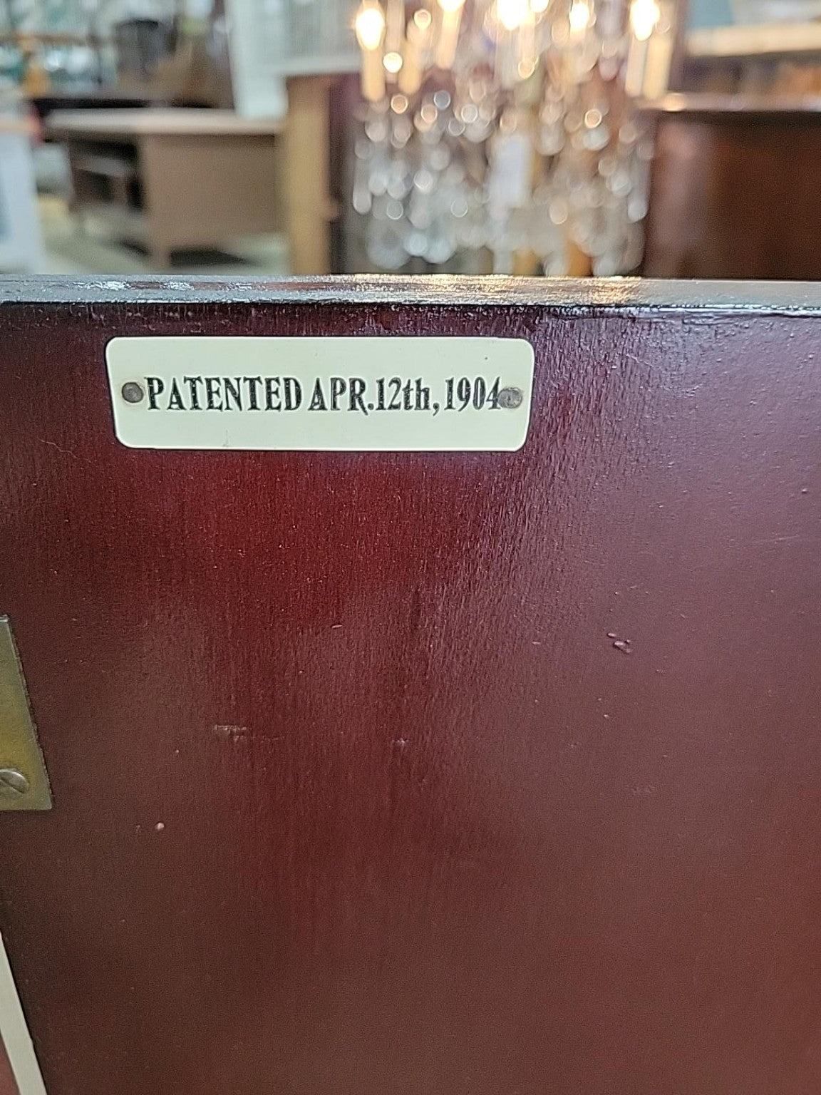 Antique 1904 Patent Wood Document Filing Cabinet