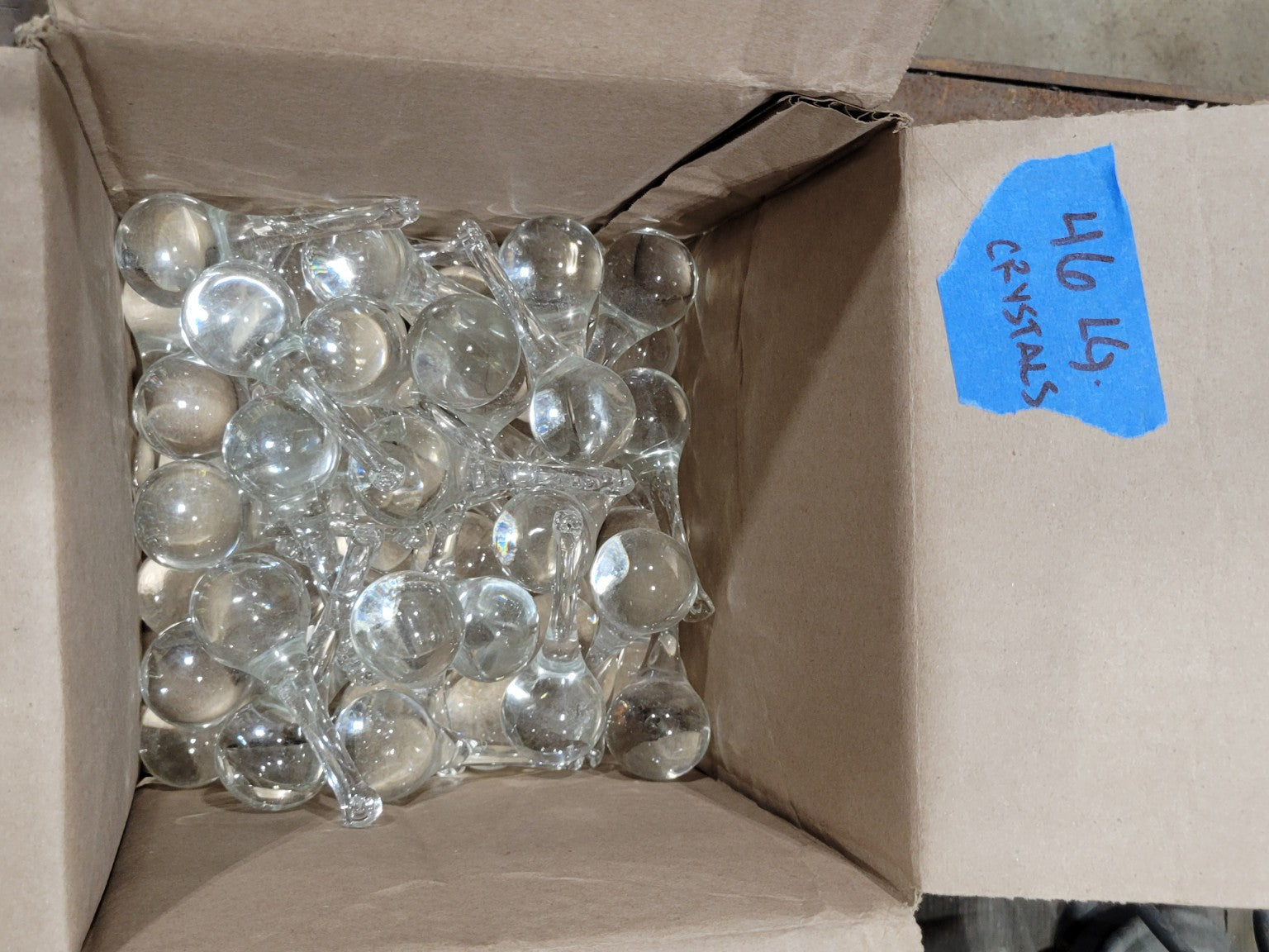 Vintage Clear Glass Chandelier Crystals – Lot of 46