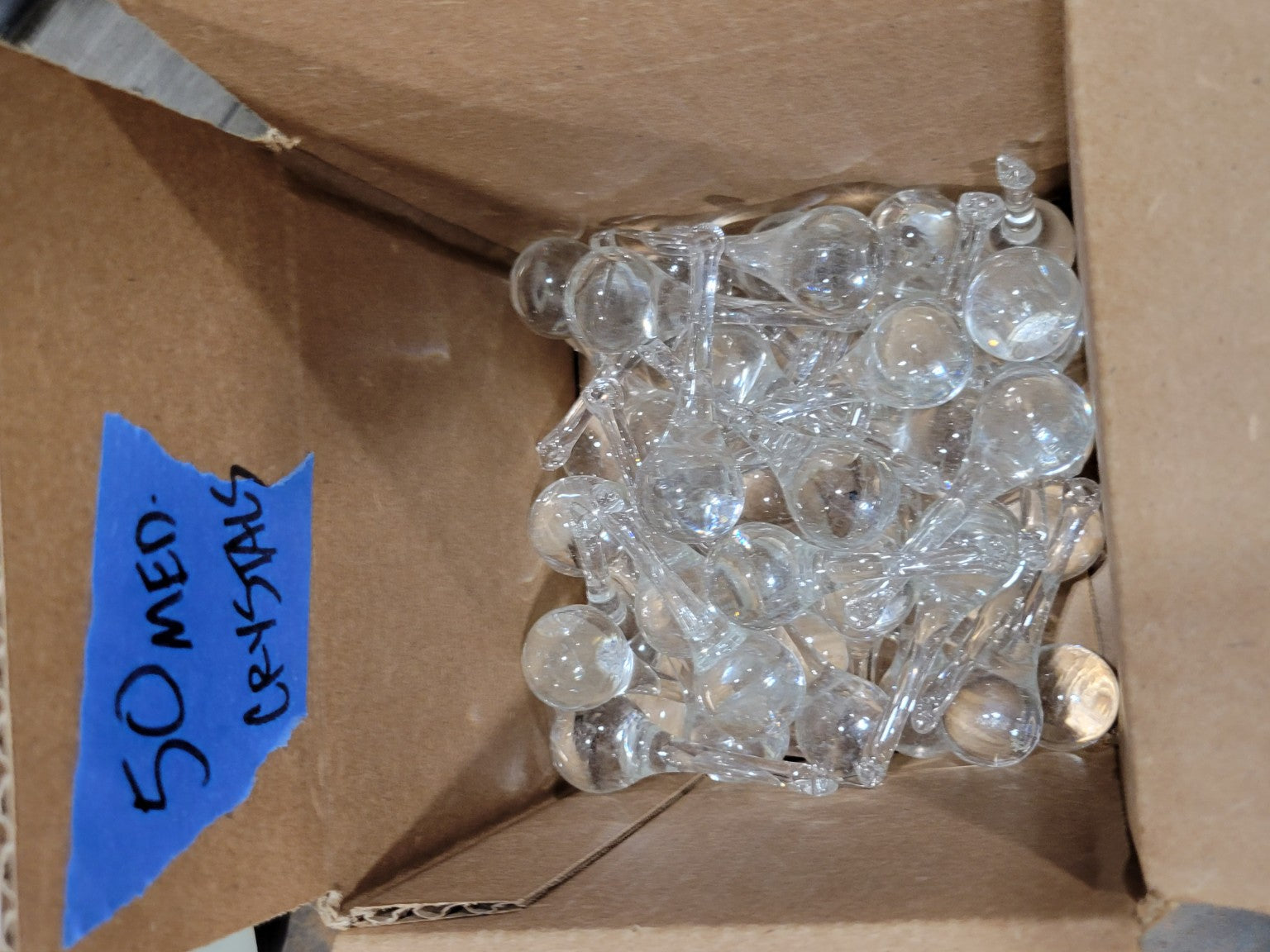 Vintage Clear Glass Chandelier Drops – Lot of 50