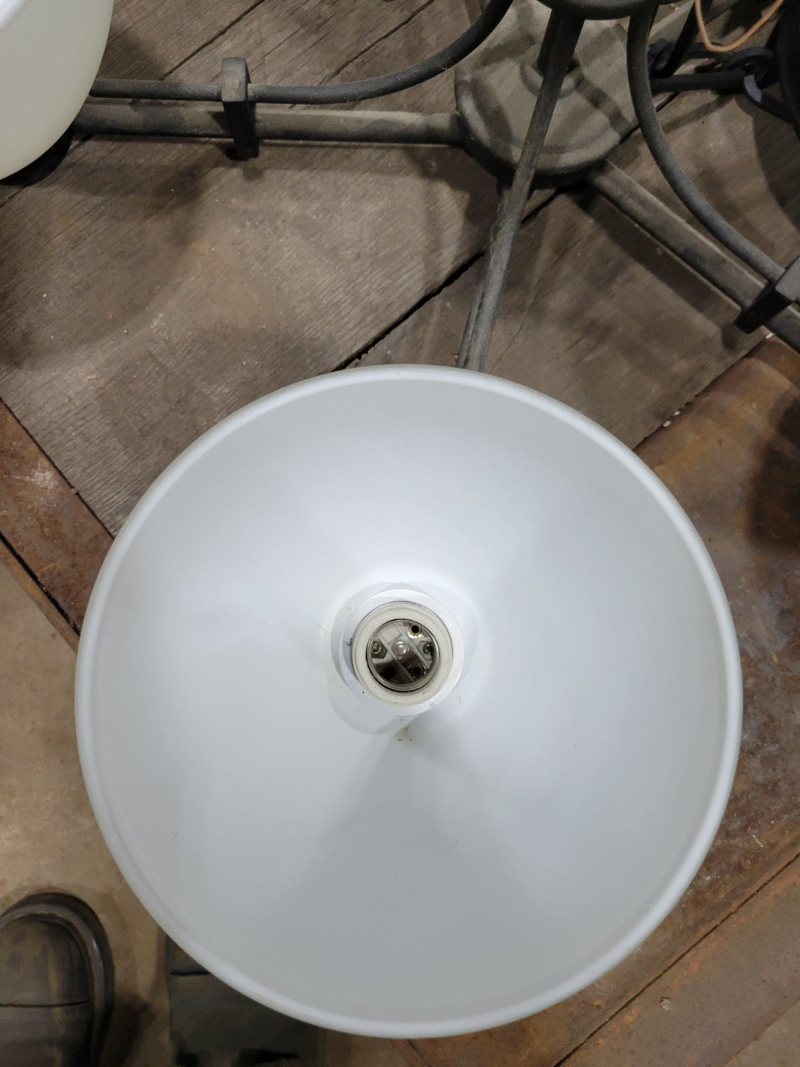 Vintage Modernist 5-Light Frosted Glass Chandelier