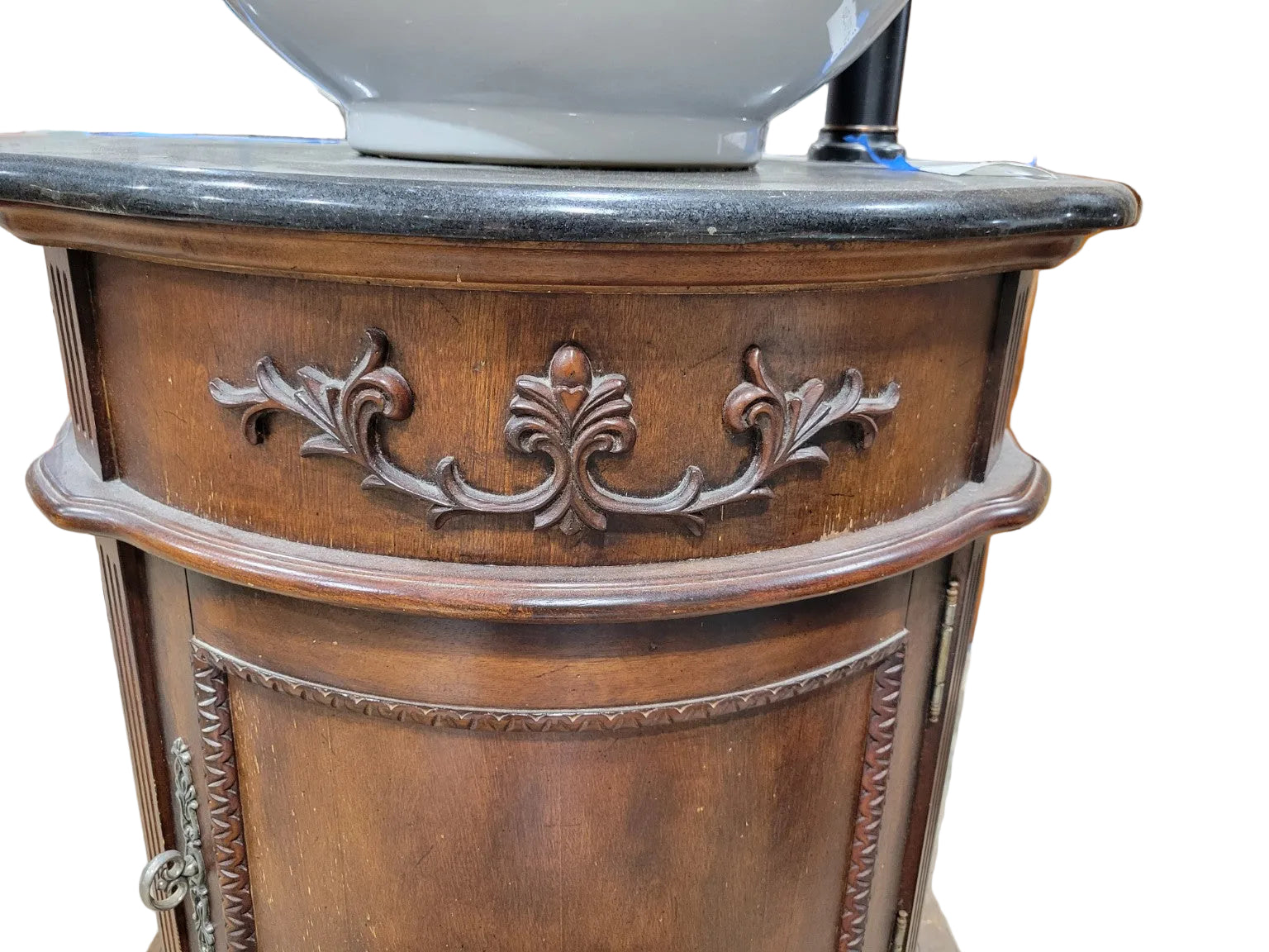 Traditional Carved Wood Vessel Sink Vanity – Twin-Sta