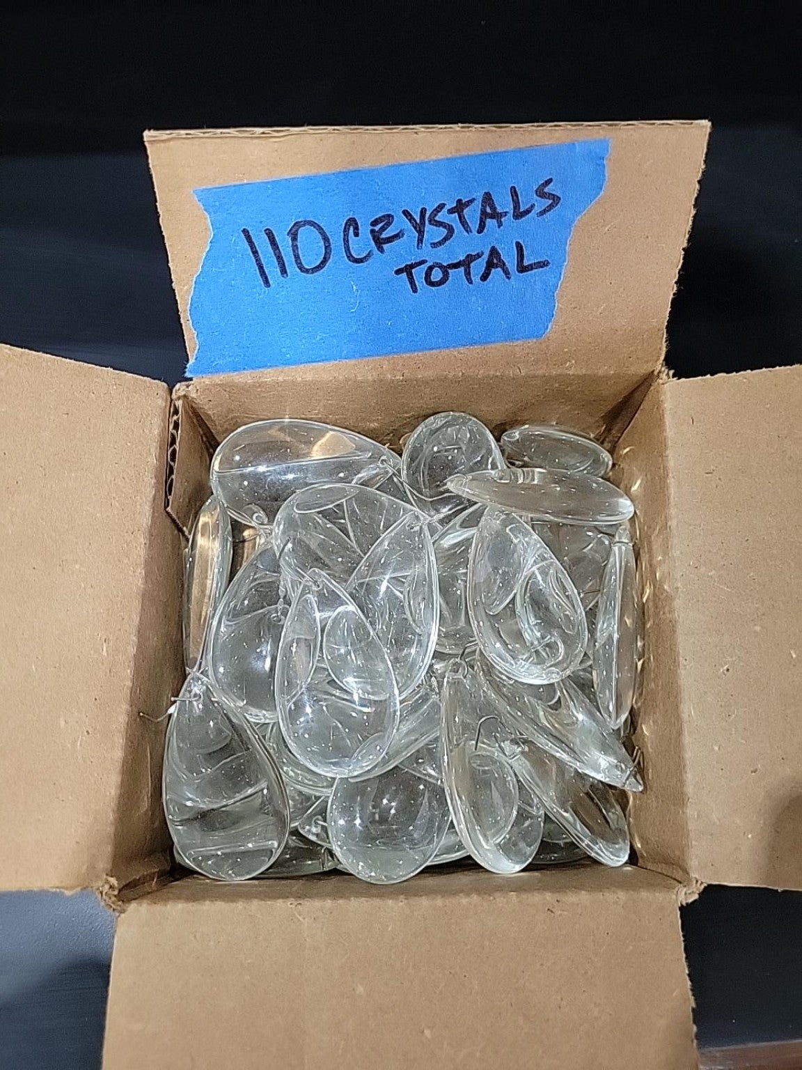 Lot of 110 Clear Teardrop Chandelier Crystal Drops