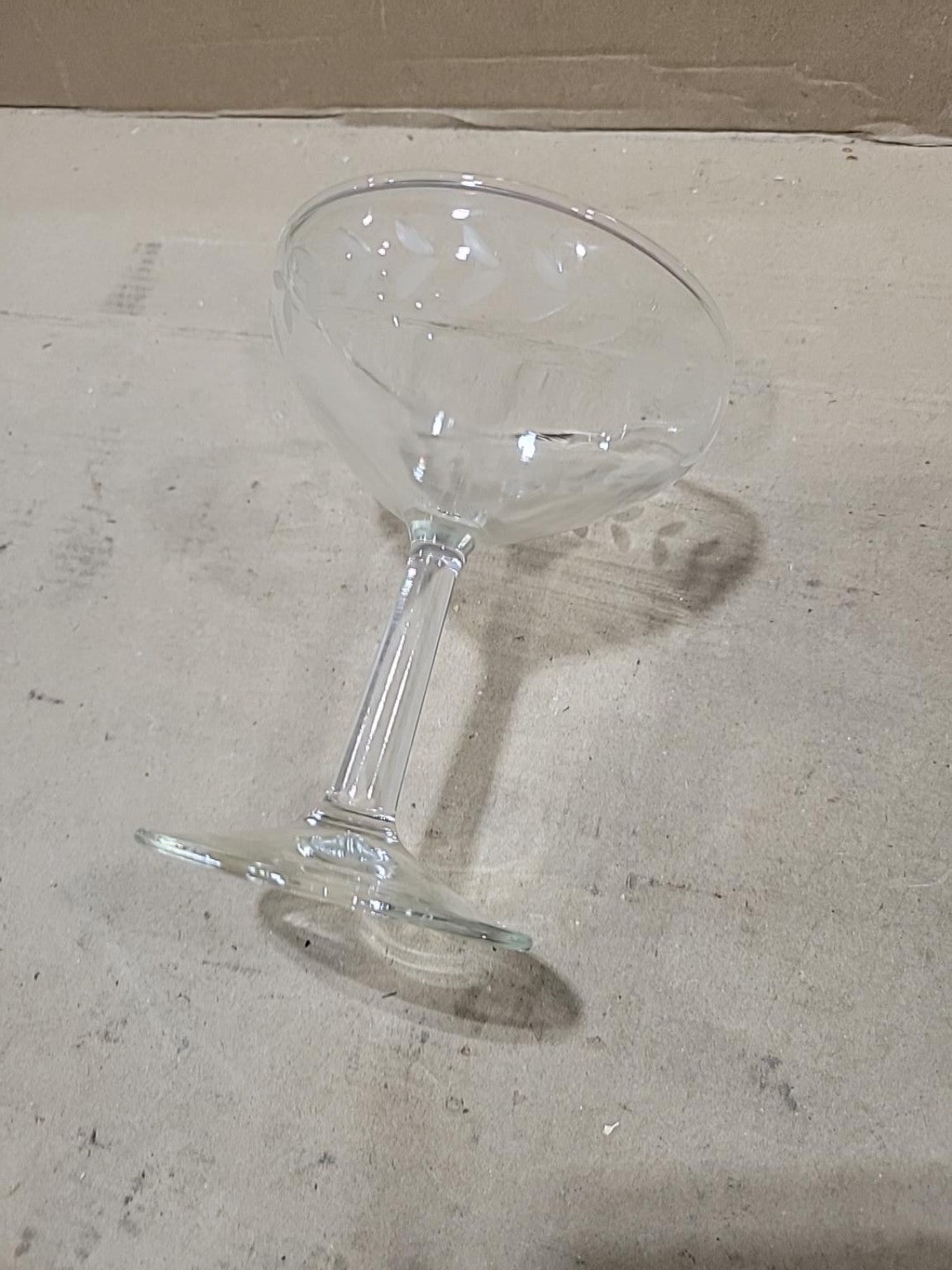 Vintage Etched Leaf Champagne Coupes – Set of 6