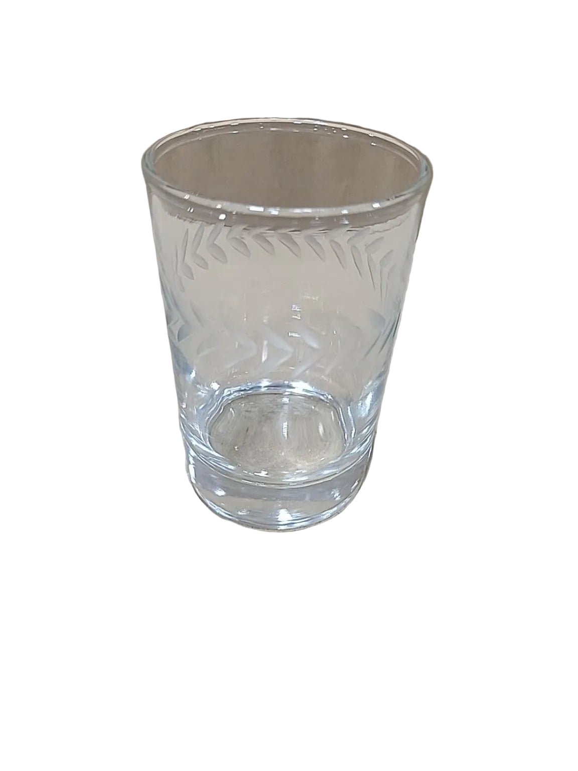 Set of 6 Vintage Etched Leaf Whiskey Tumblers