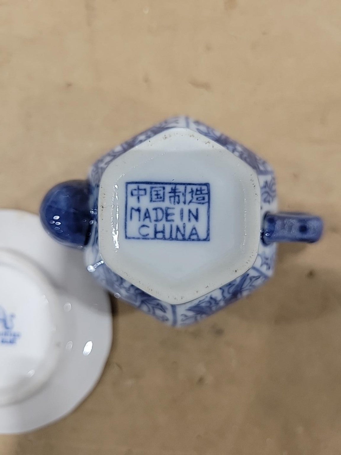 Miniature Hand-Painted Delft Blue & Chinese Tea Set