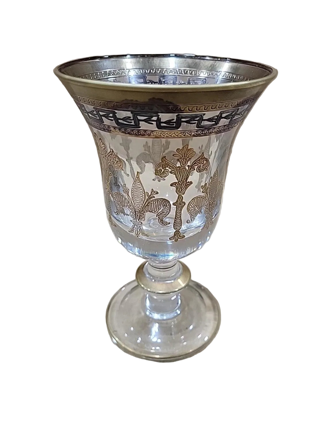 Vintage Silver & Gold Fleur-de-Lis Goblets – Set of 2