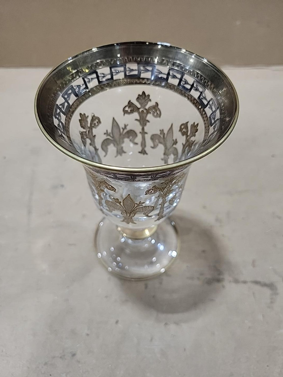 Vintage Silver & Gold Fleur-de-Lis Goblets – Set of 2