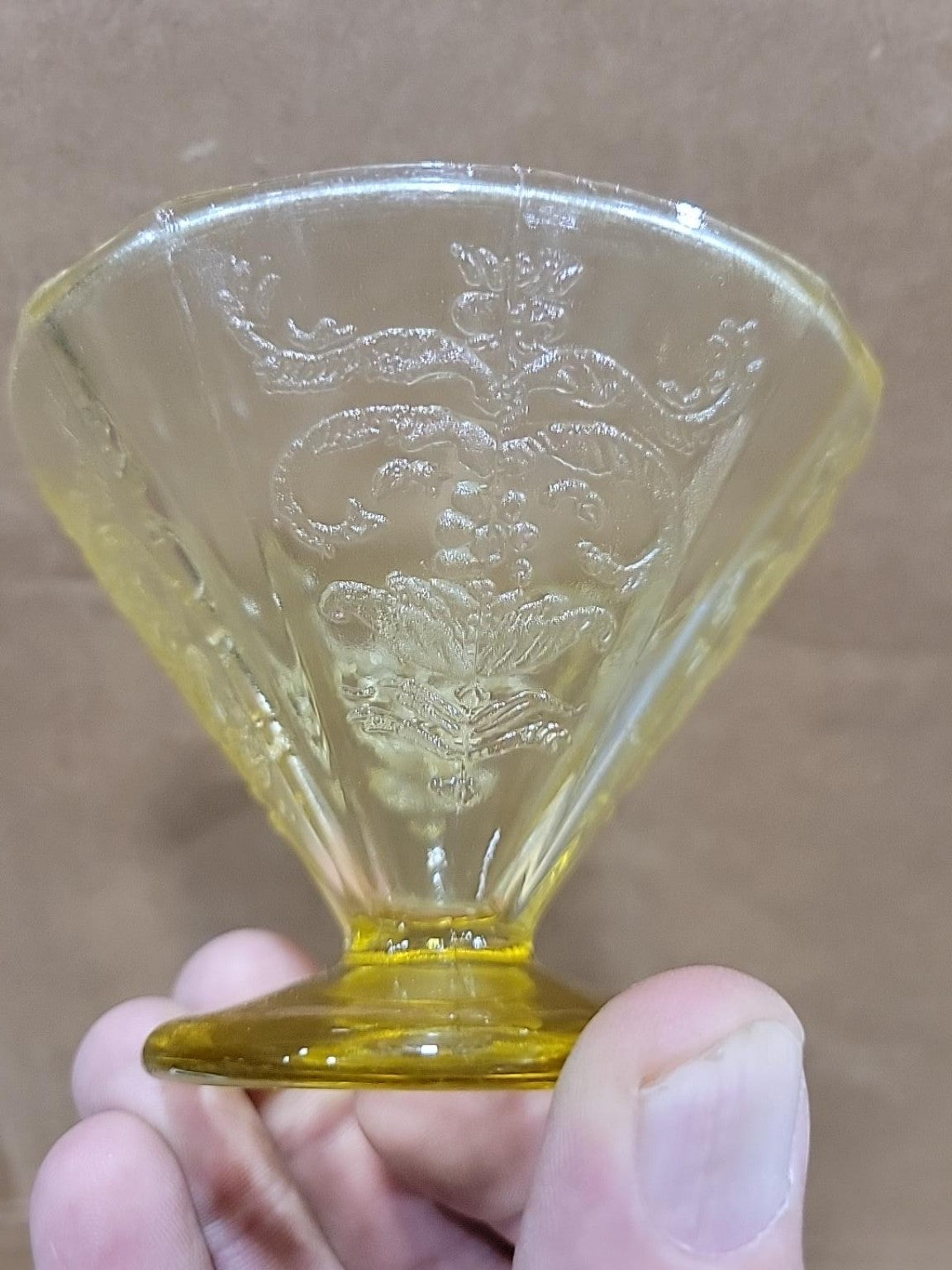 Vintage Amber Depression Glass Footed Dessert Cups – Set of 5