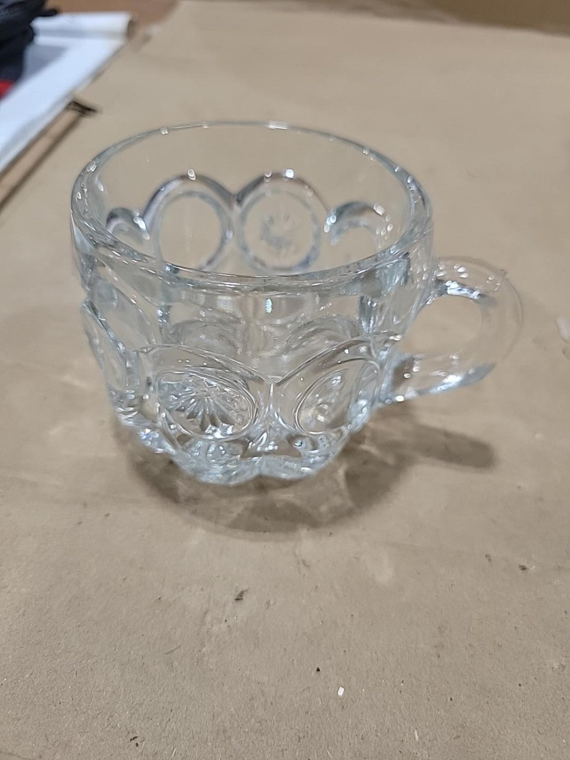 Vintage Halle Bros. Pressed Glass Punch Bowl Set