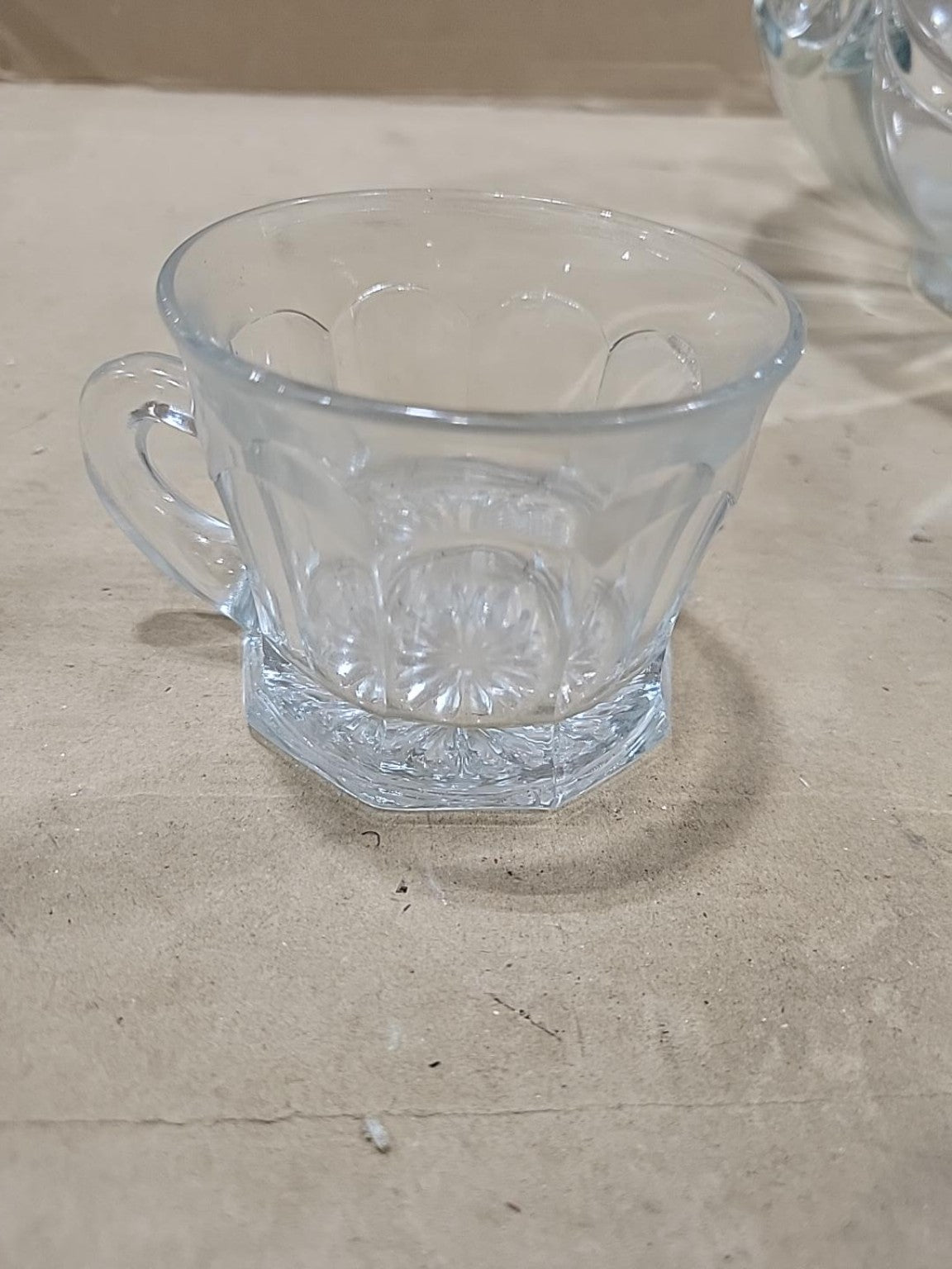 Vintage Halle Bros. Pressed Glass Punch Bowl Set