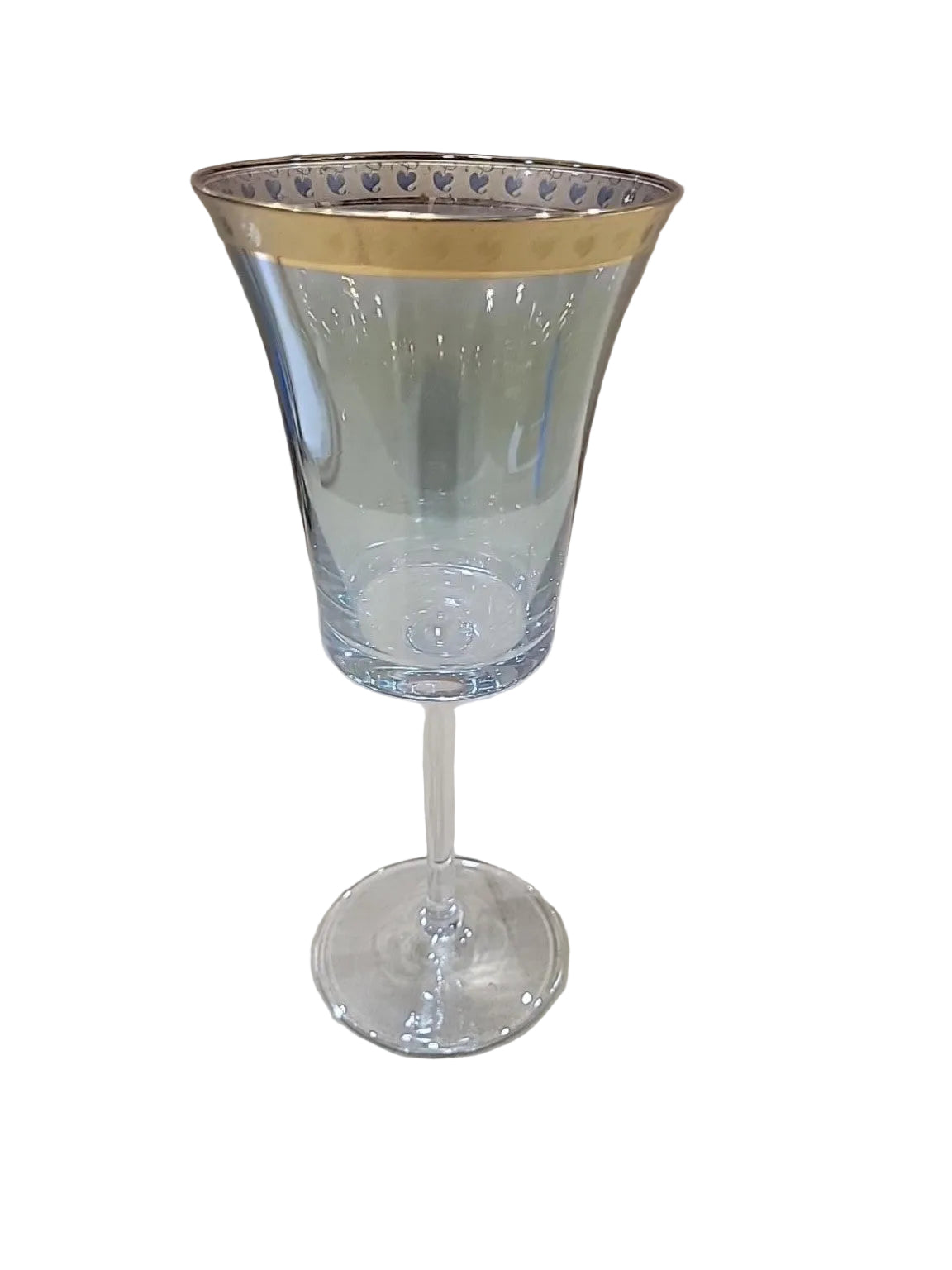 Vintage Gold-Banded Glass Vase & Stemware Set of 3