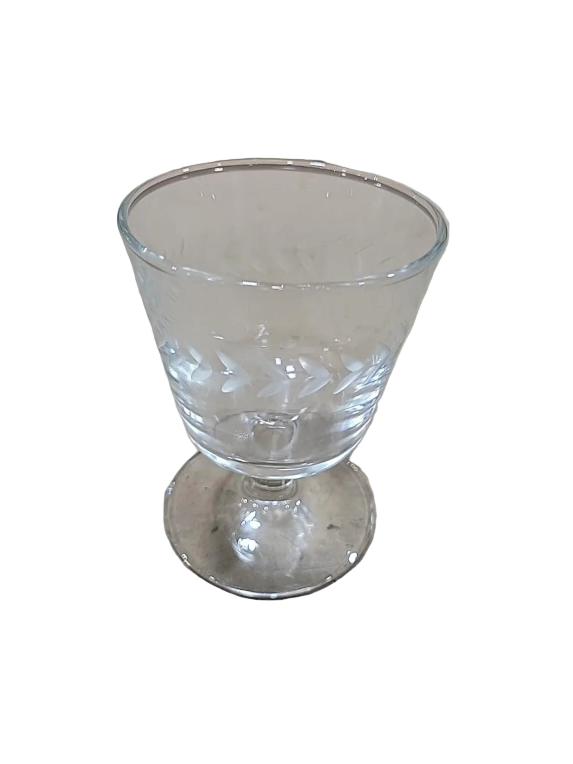 Vintage Etched Leaf Crystal Goblets – Set of 11
