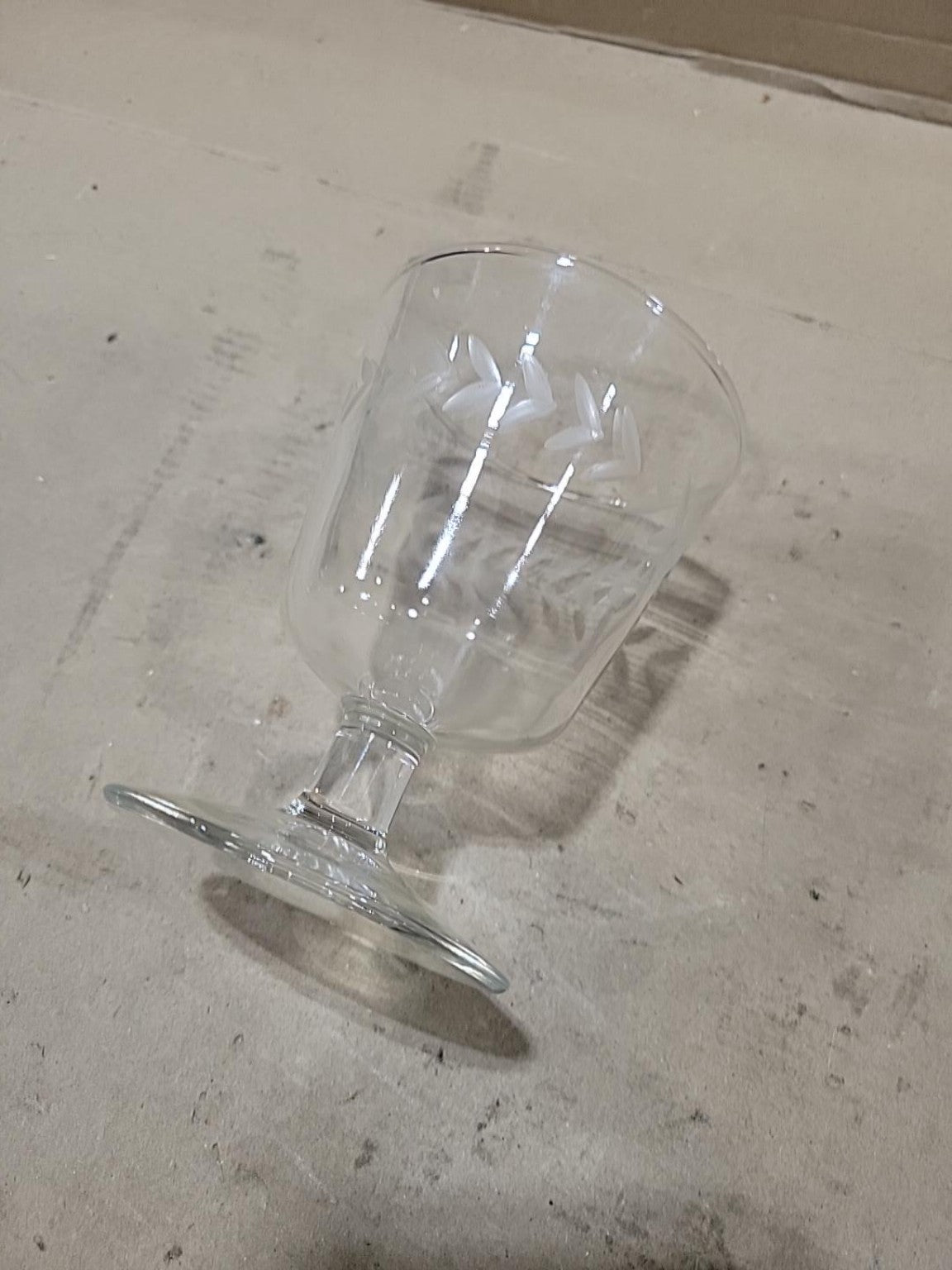 Vintage Etched Leaf Crystal Goblets – Set of 11