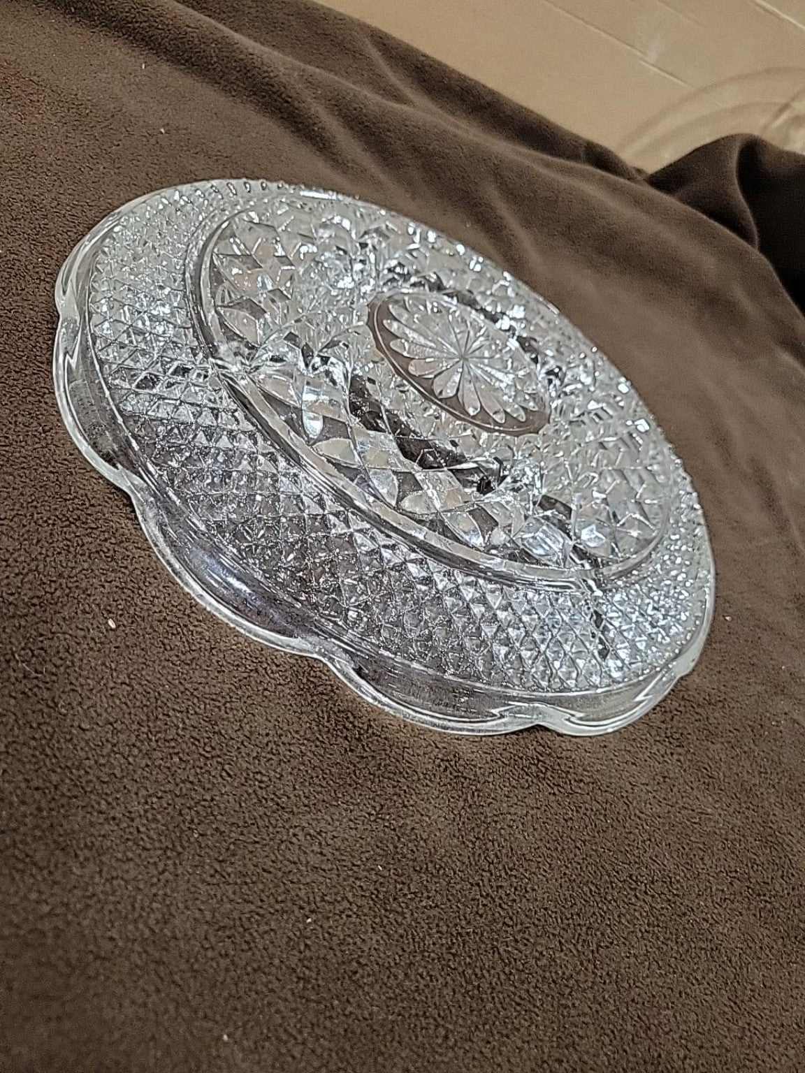 Vintage Clear Glass Divided Relish Serving Tray