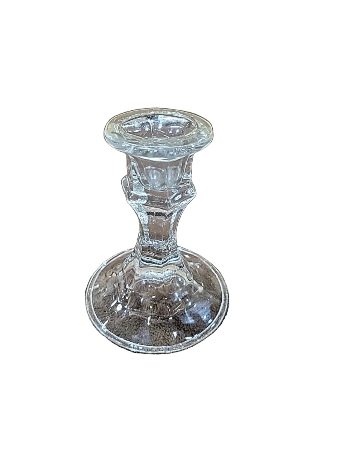 Vintage Clear Glass Single Taper Candle Holder
