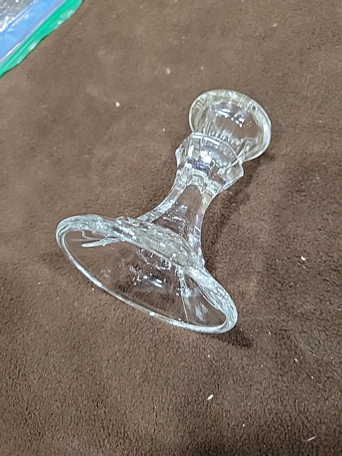 Vintage Clear Glass Single Taper Candle Holder