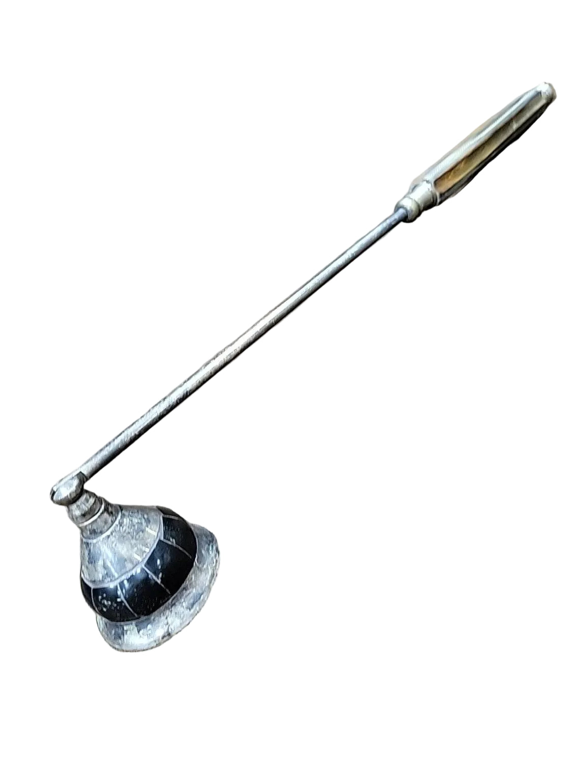 Vintage Silver-Tone Candle Snuffer with Black Accent