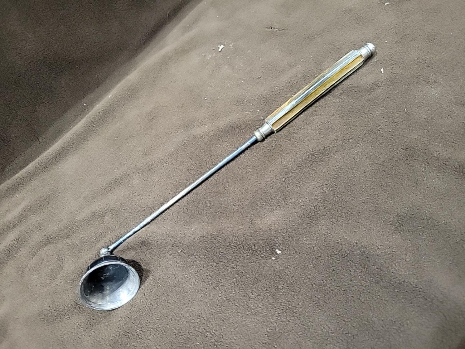 Vintage Silver-Tone Candle Snuffer with Black Accent
