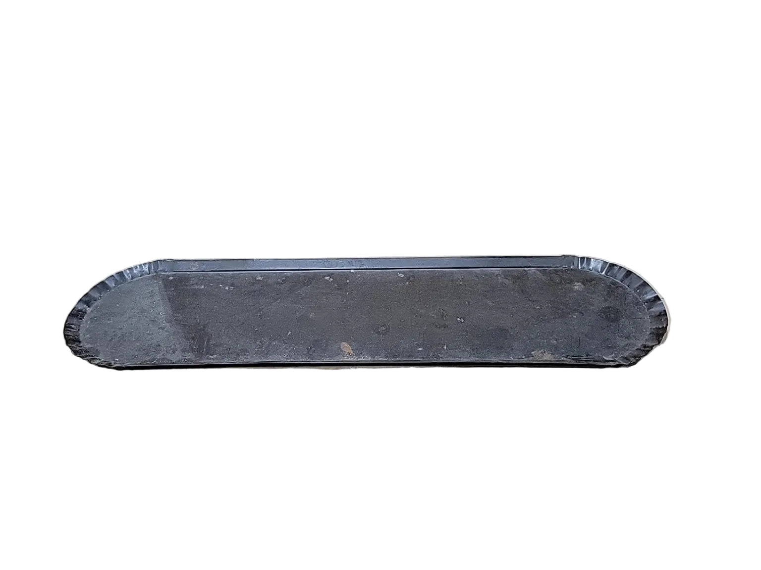 Vintage Black Metal Vanity Tray – Scalloped Edge
