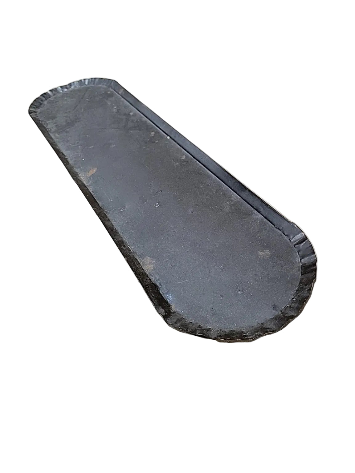 Vintage Black Metal Vanity Tray – Scalloped Edge