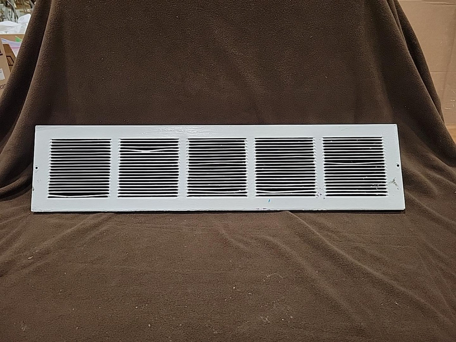 Vintage White Metal Wall Vent Grille – 31 ½"
