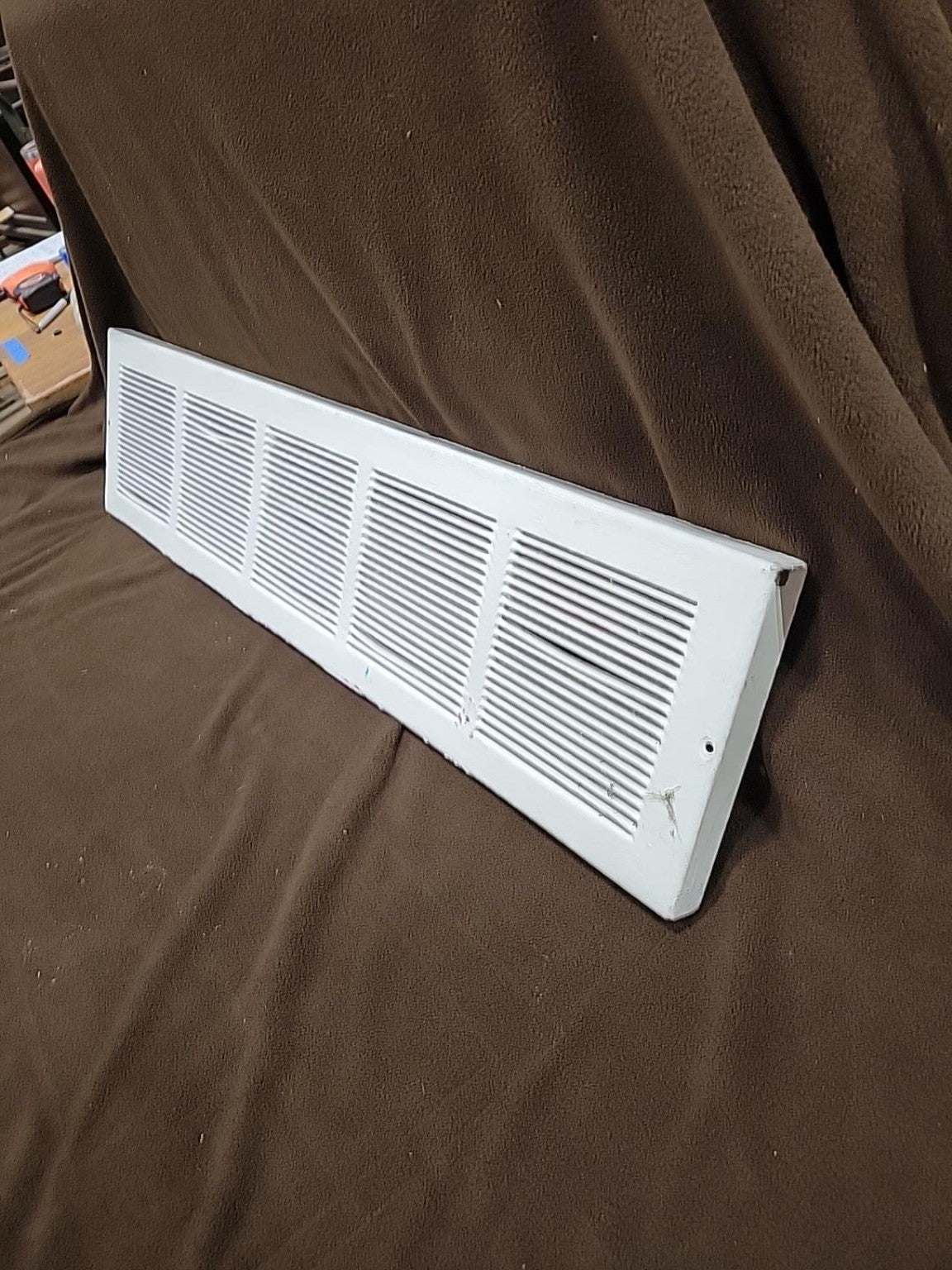 Vintage White Metal Wall Vent Grille – 31 ½"