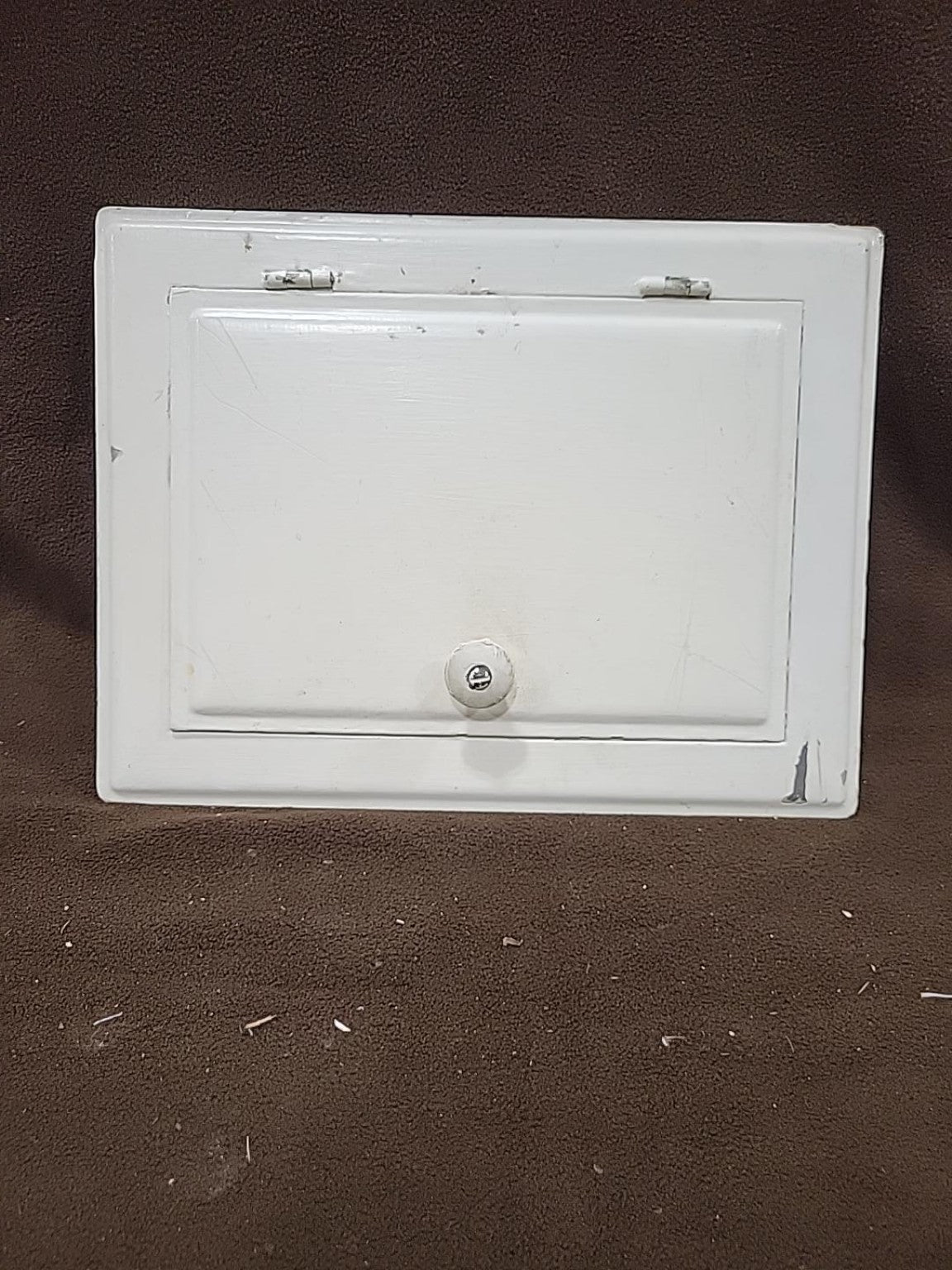 Vintage White Metal Spring-Loaded Wall Access Door