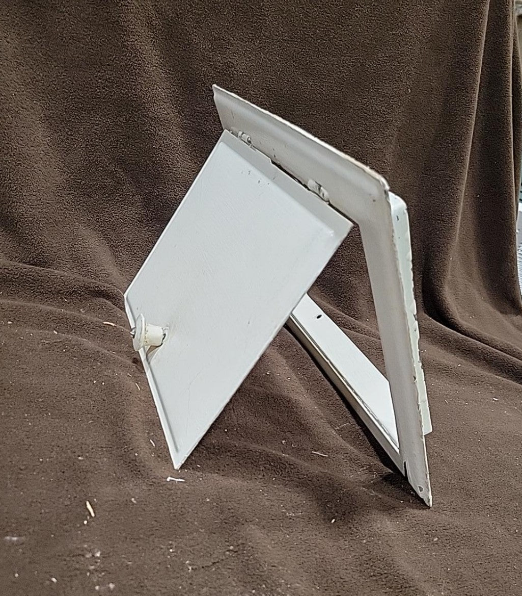 Vintage White Metal Spring-Loaded Wall Access Door