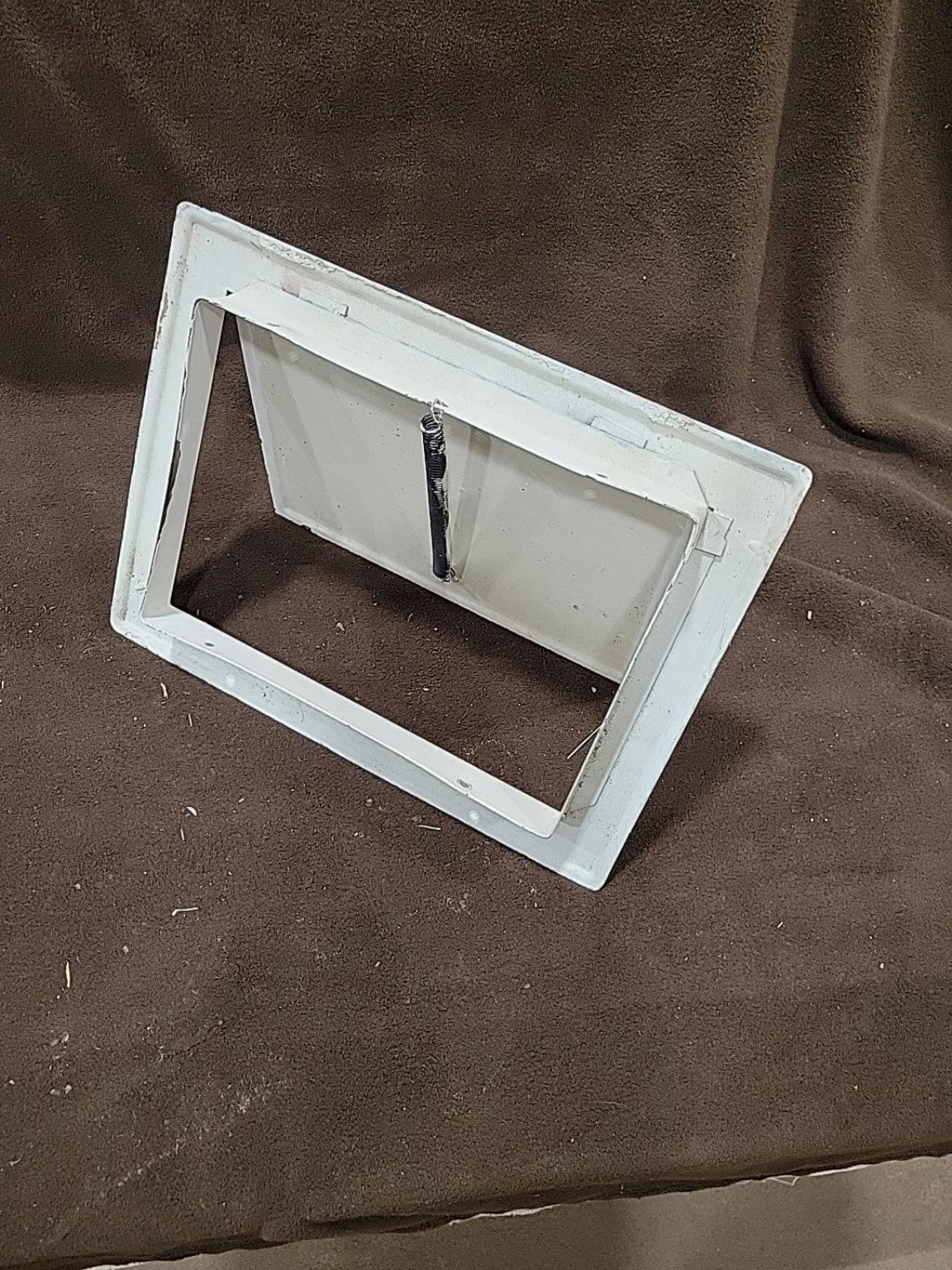 Vintage White Metal Spring-Loaded Wall Access Door