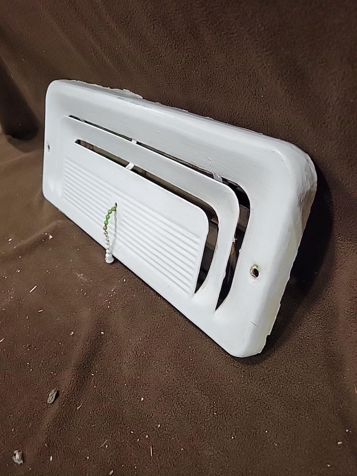 Vintage White Metal Adjustable Wall Register Vent