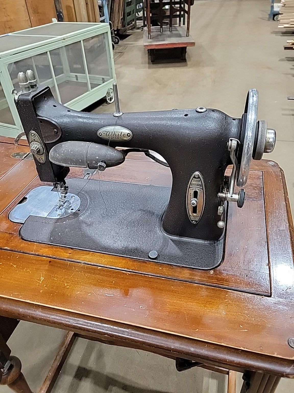 Vintage White Rotary Electric Sewing Machine Model 43