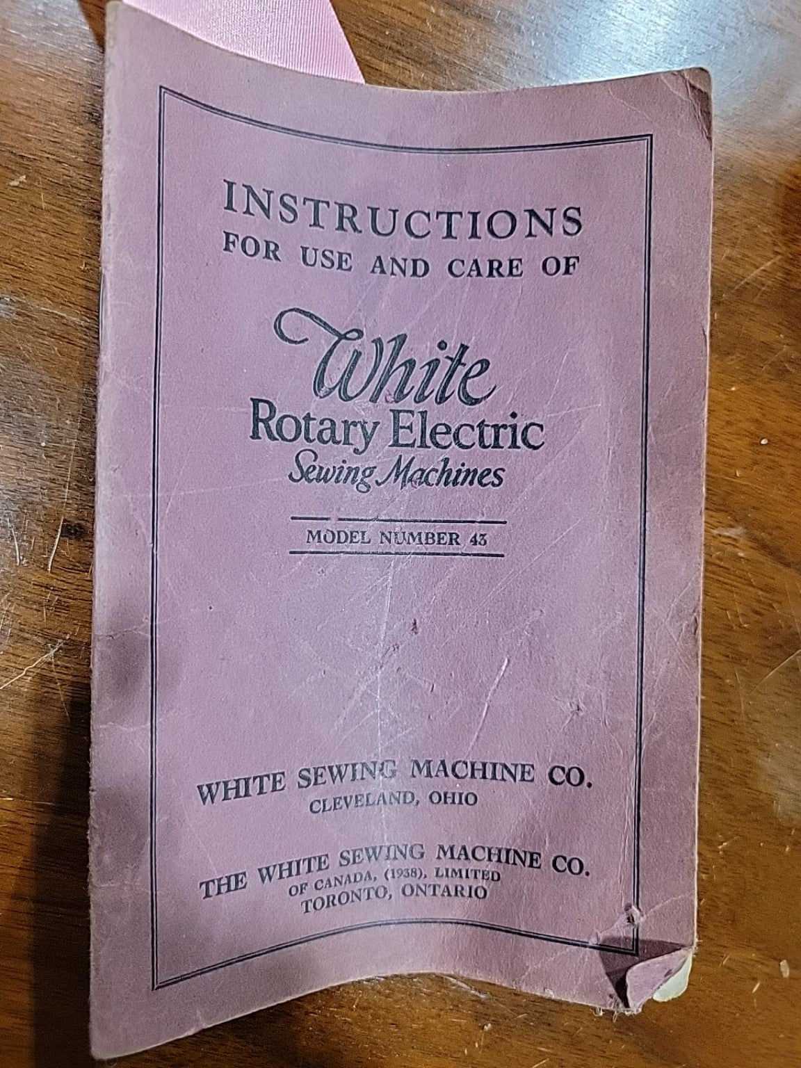 Vintage White Rotary Electric Sewing Machine Model 43