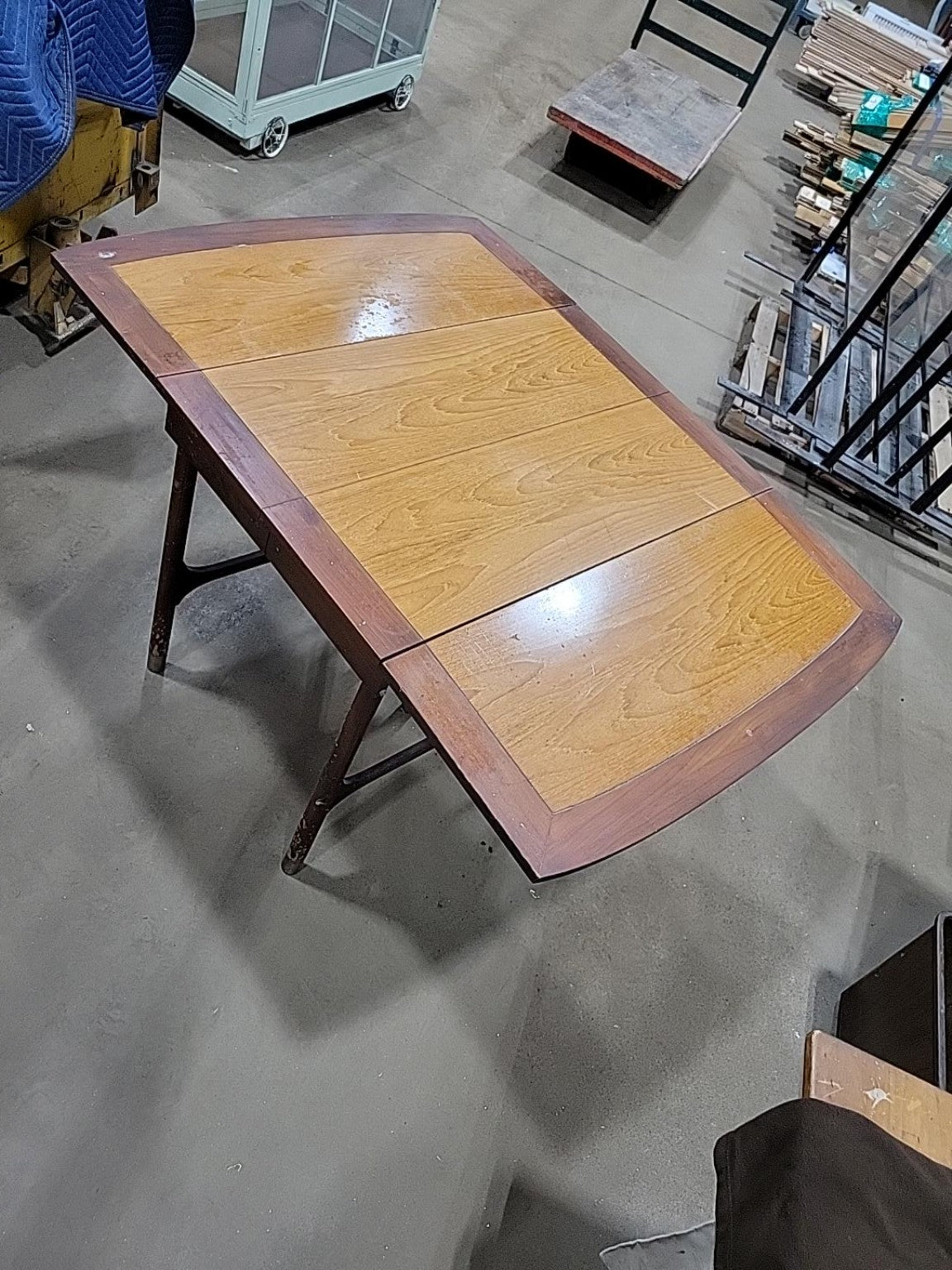 Vintage Two-Tone Drop-Leaf Dining Table