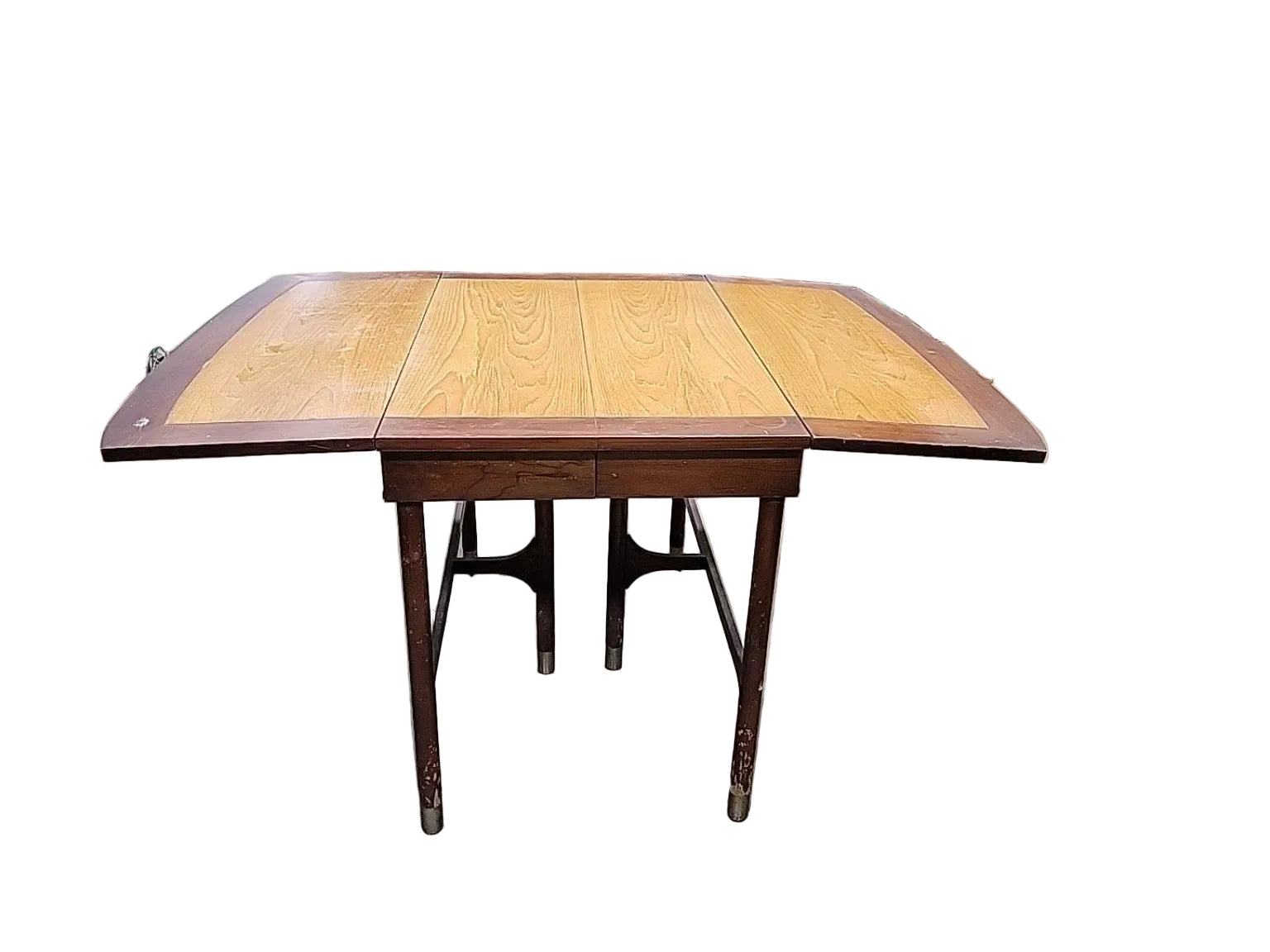 Vintage Two-Tone Drop-Leaf Dining Table