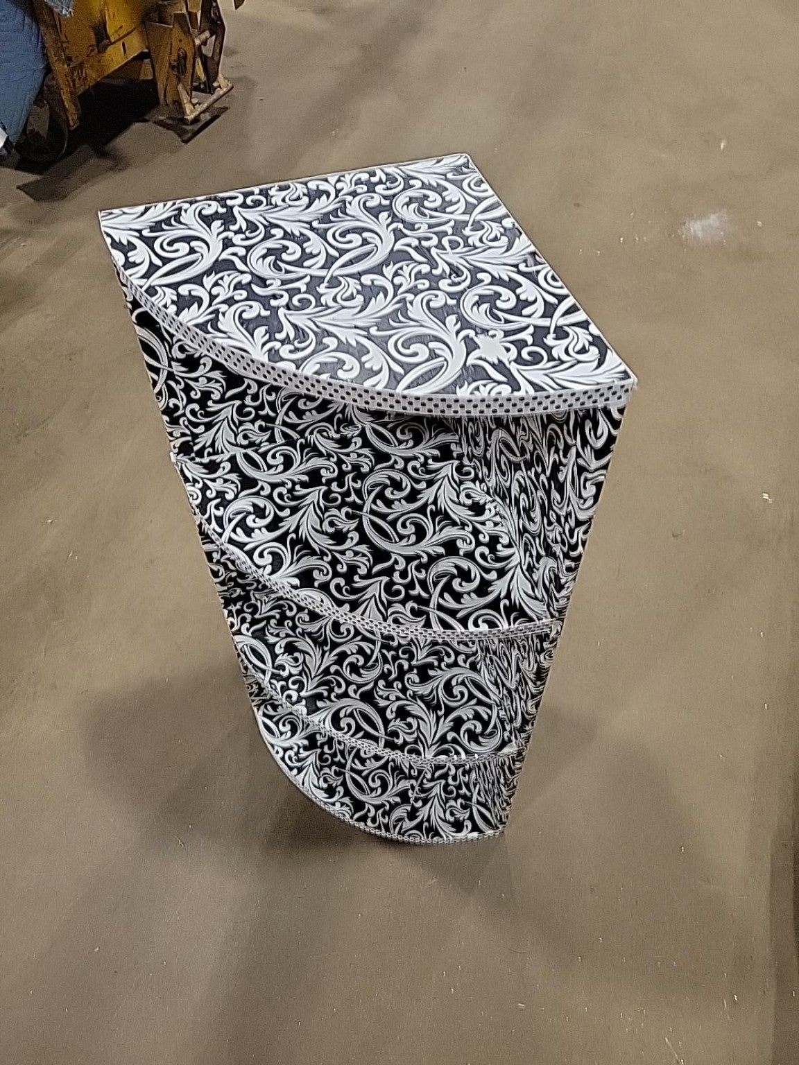 Black & White Floral Corner Display Shelf