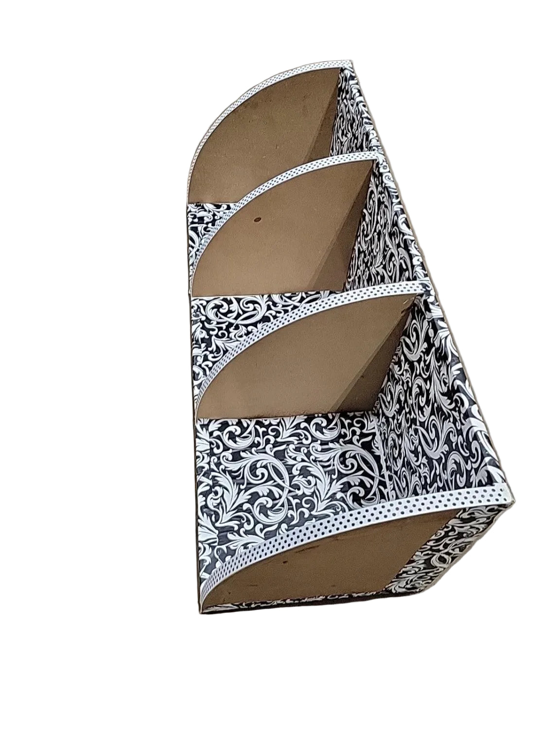Black & White Floral Corner Display Shelf