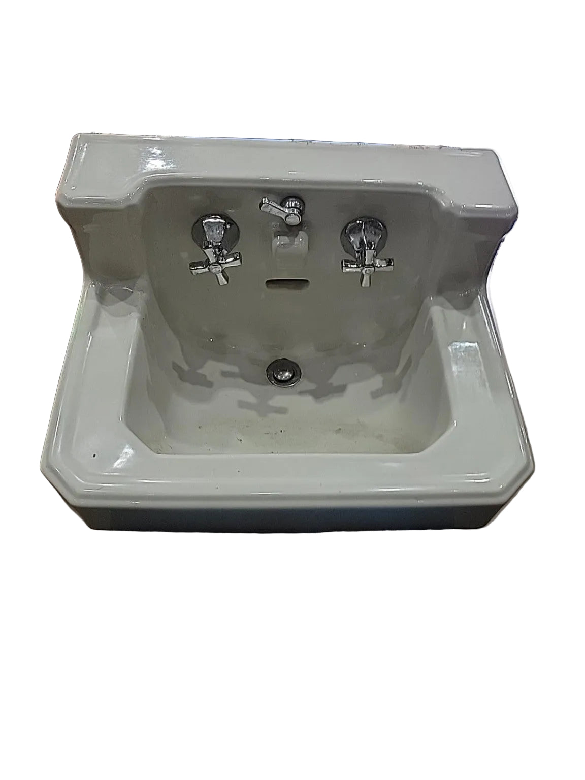 Vintage White Porcelain Cast Iron Wall-Mount Sink