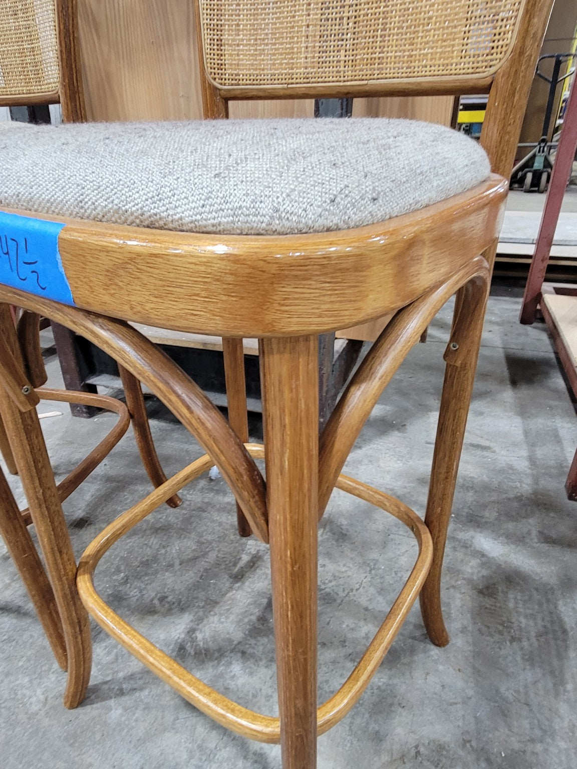Vintage Coja Cane Back Bentwood Bar Stools – Pair