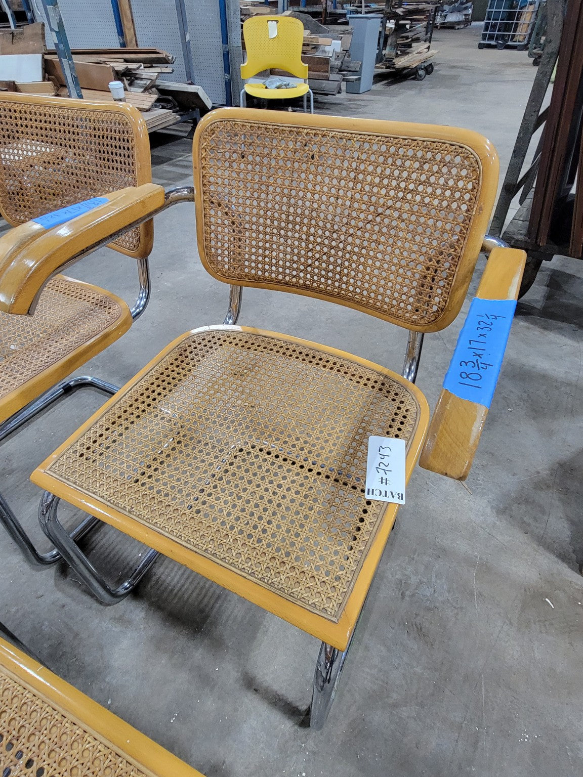 Vintage Cesca-Style Cane & Chrome Armchairs – Set of 4