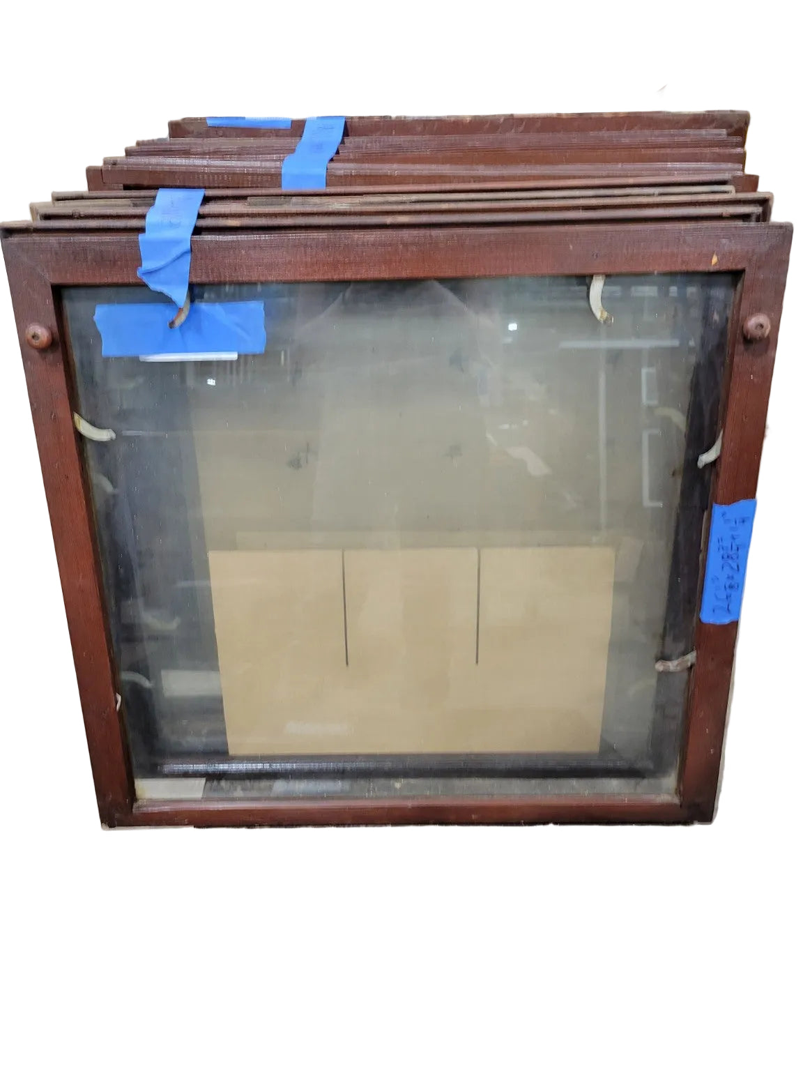 Vintage Wood Single-Pane Window Sash