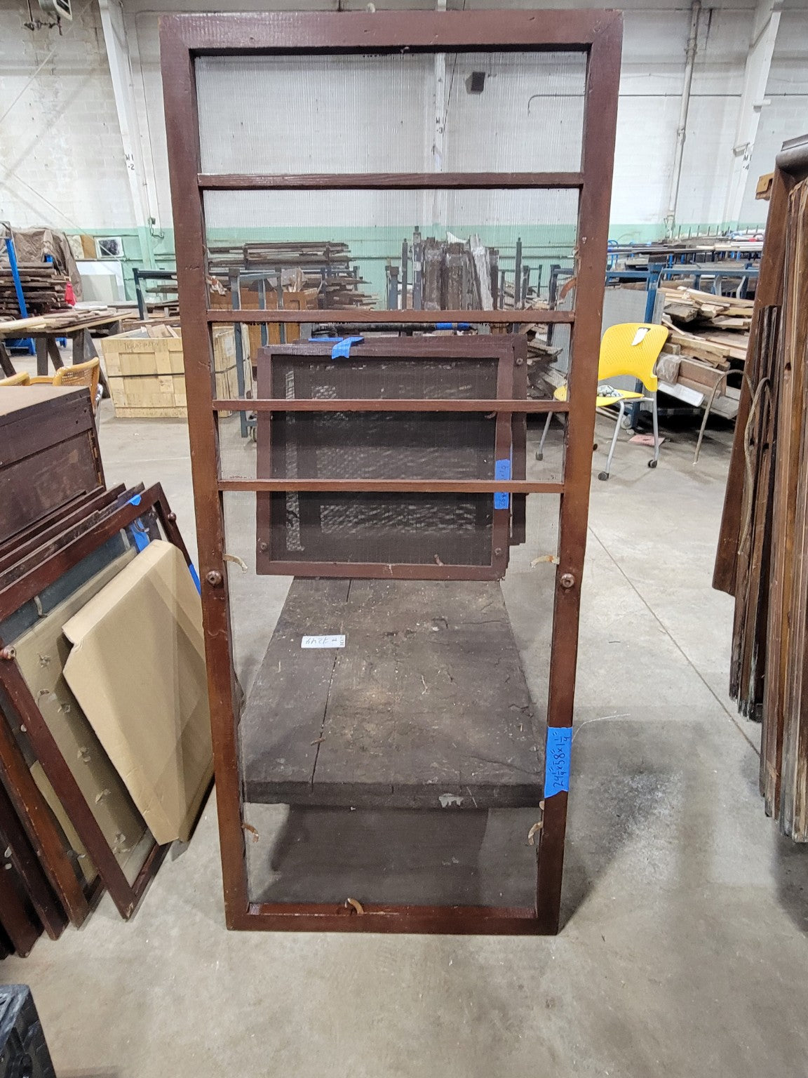 Vintage Oversized Wood Window Screen