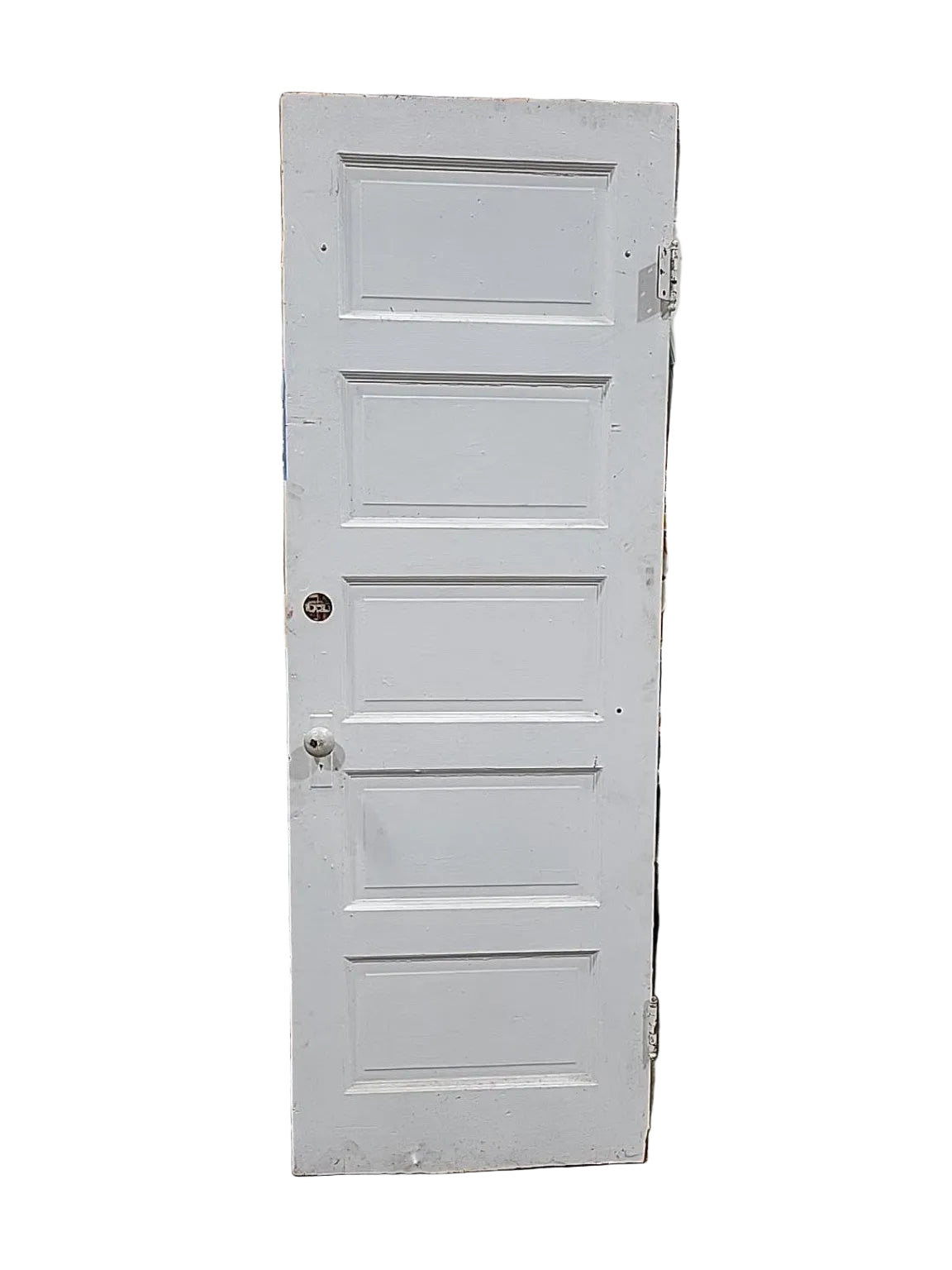 Antique Five-Panel Wood Interior Door